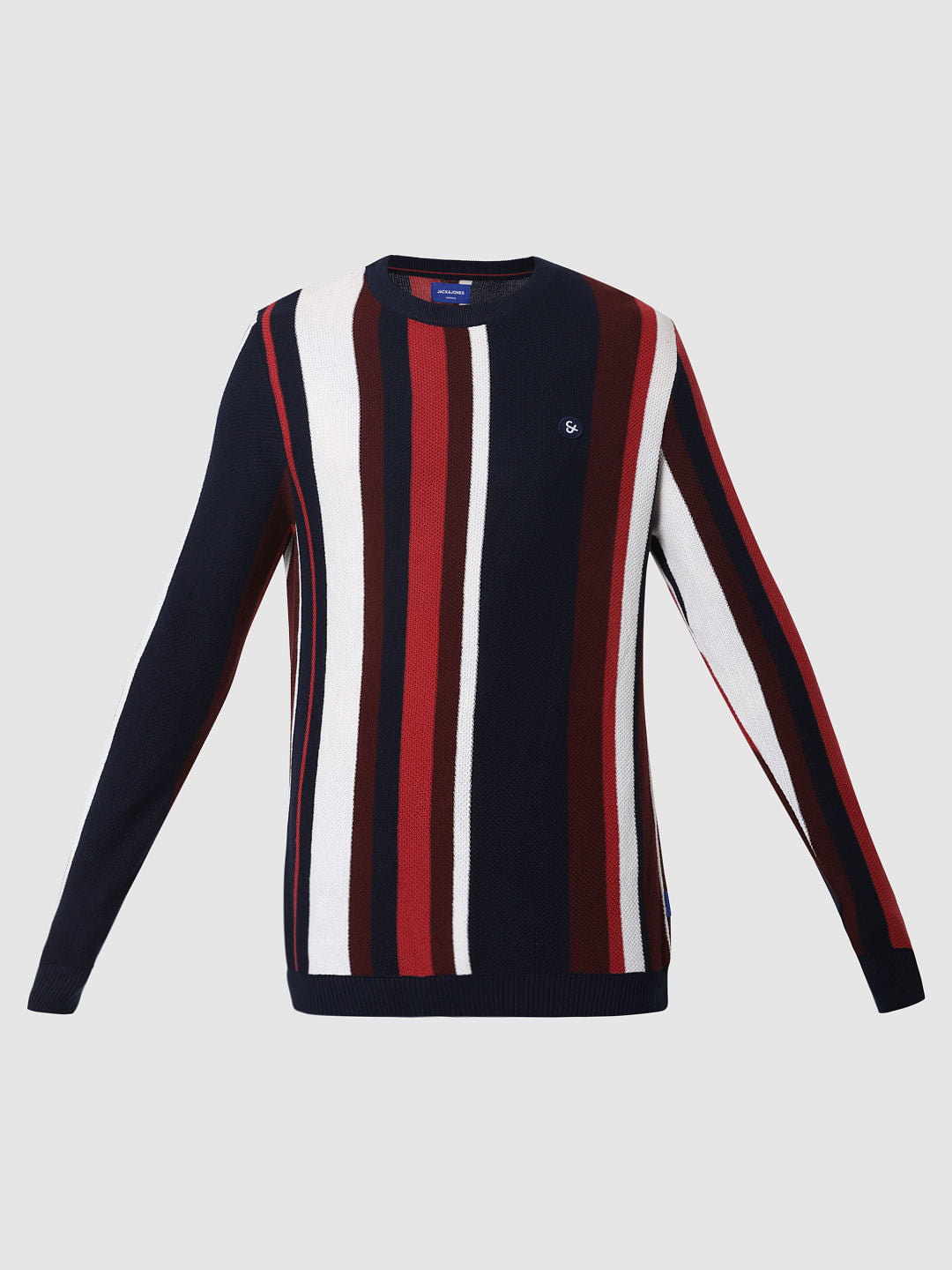 Navy Blue Striped Pullover