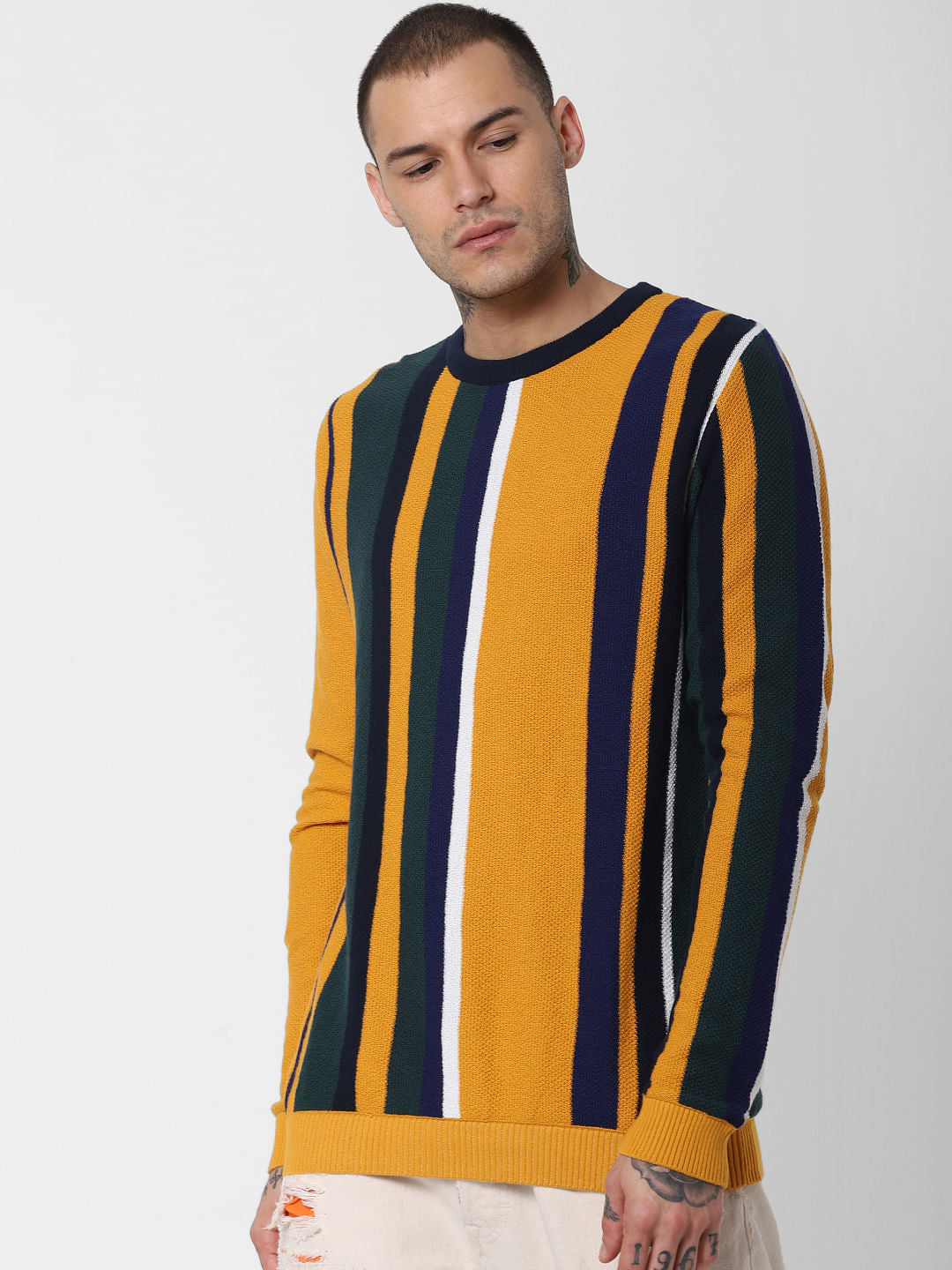 Yellow Striped Pullover