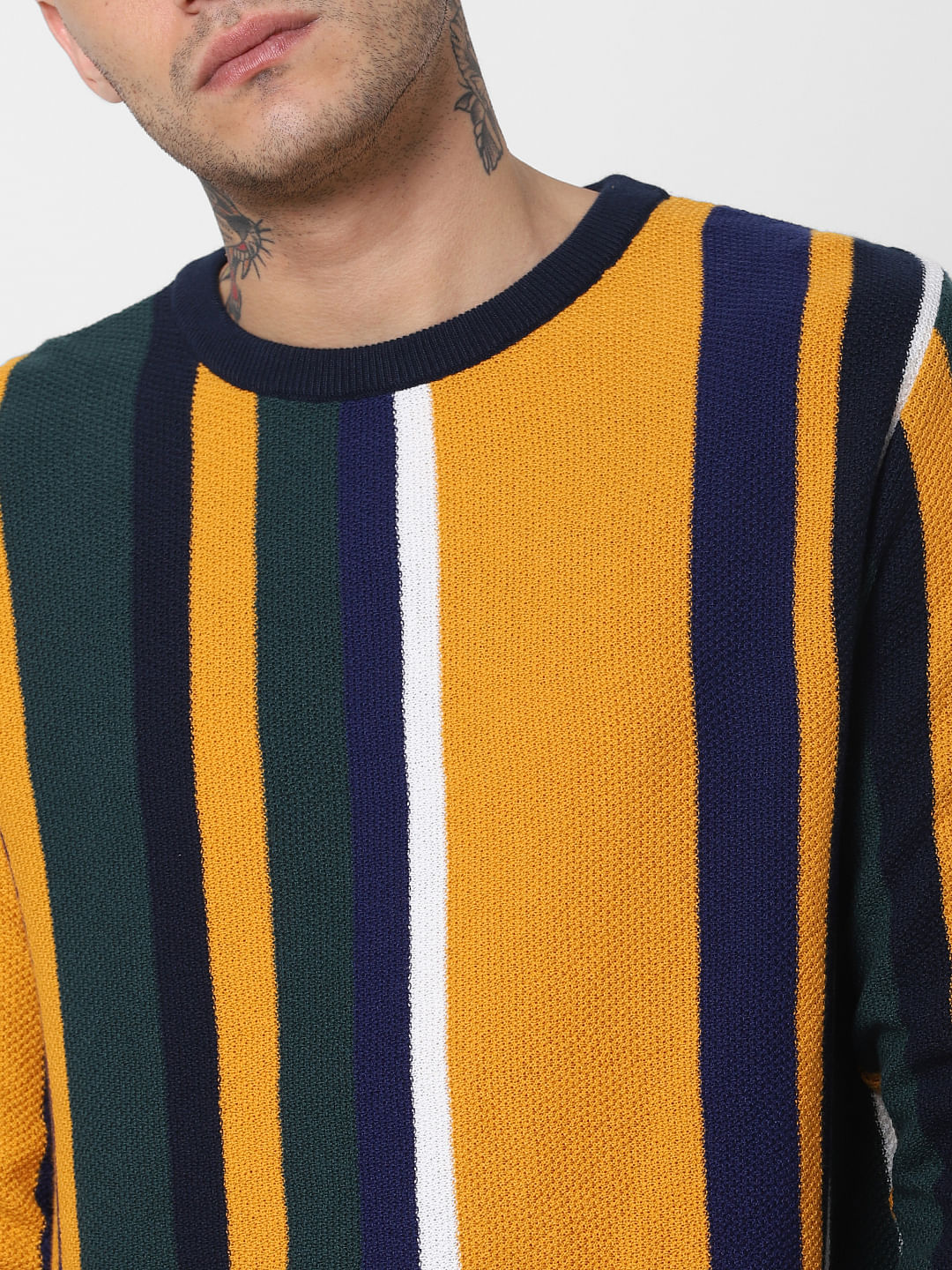 Yellow Striped Pullover