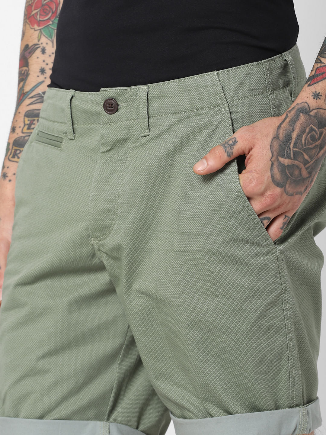 Green Chino Shorts
