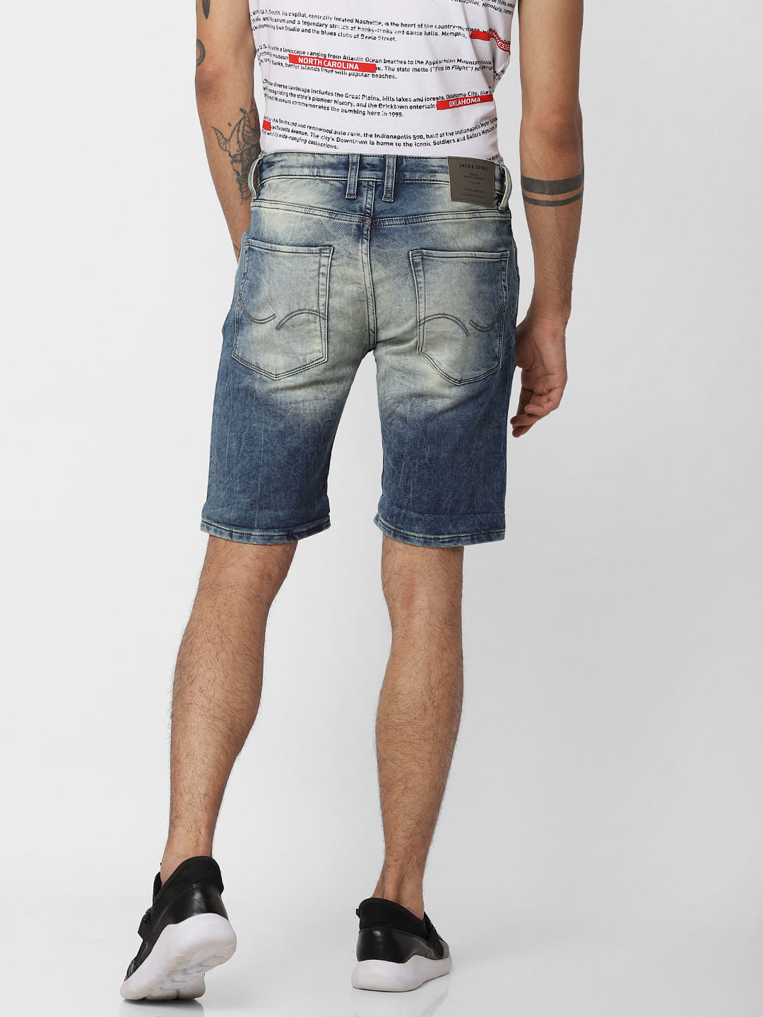Blue Distressed Denim Shorts