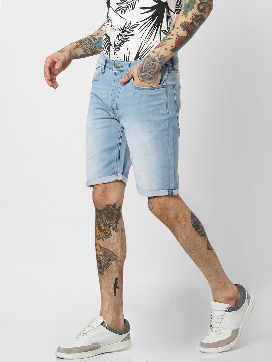 Light Blue Denim Shorts