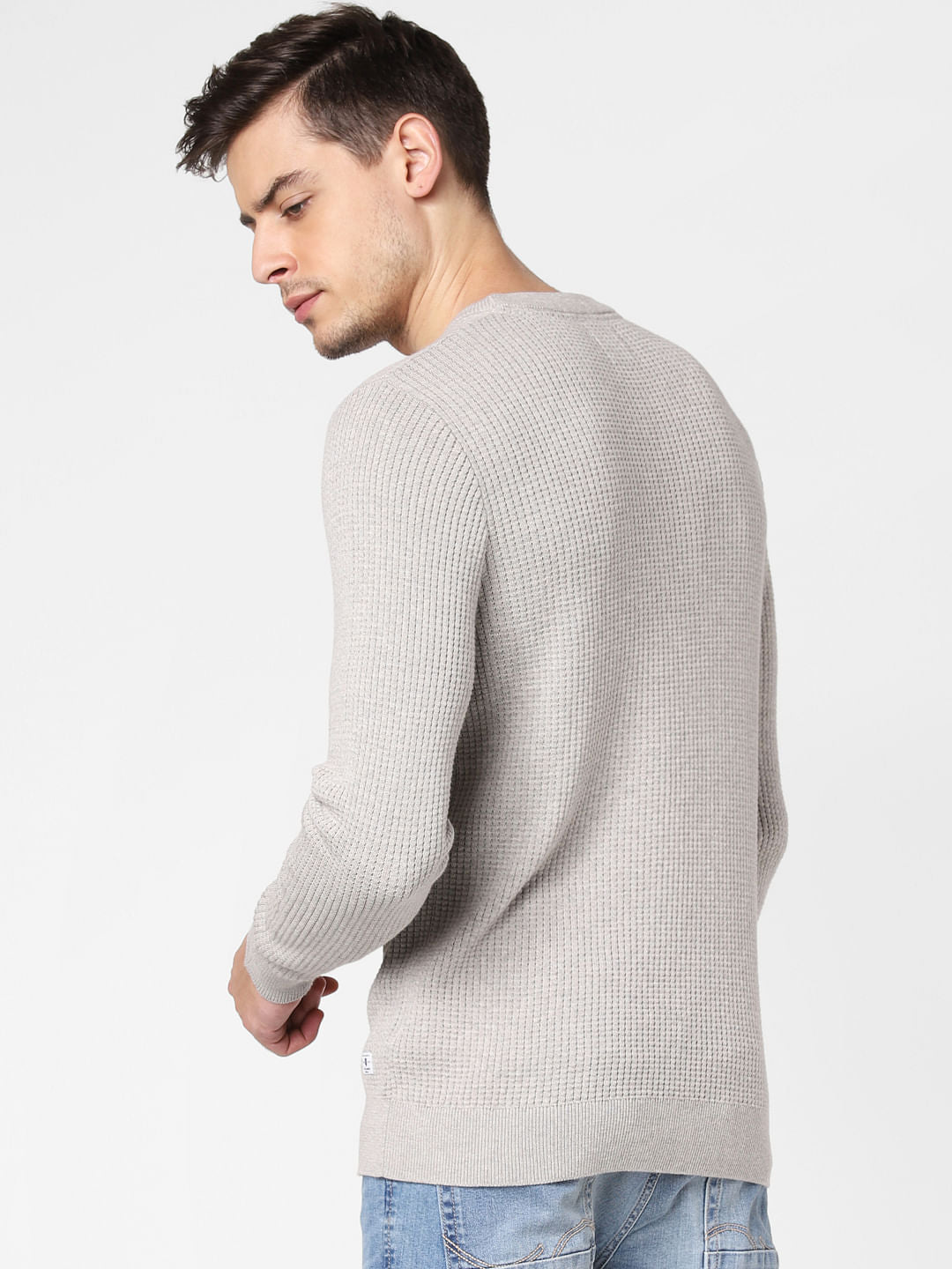 Light Grey Textured Pullover