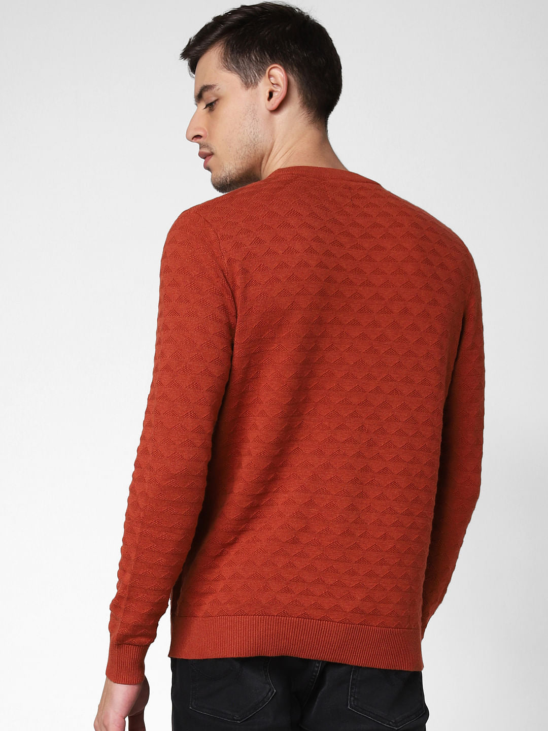 Brick Red Textured Pullover