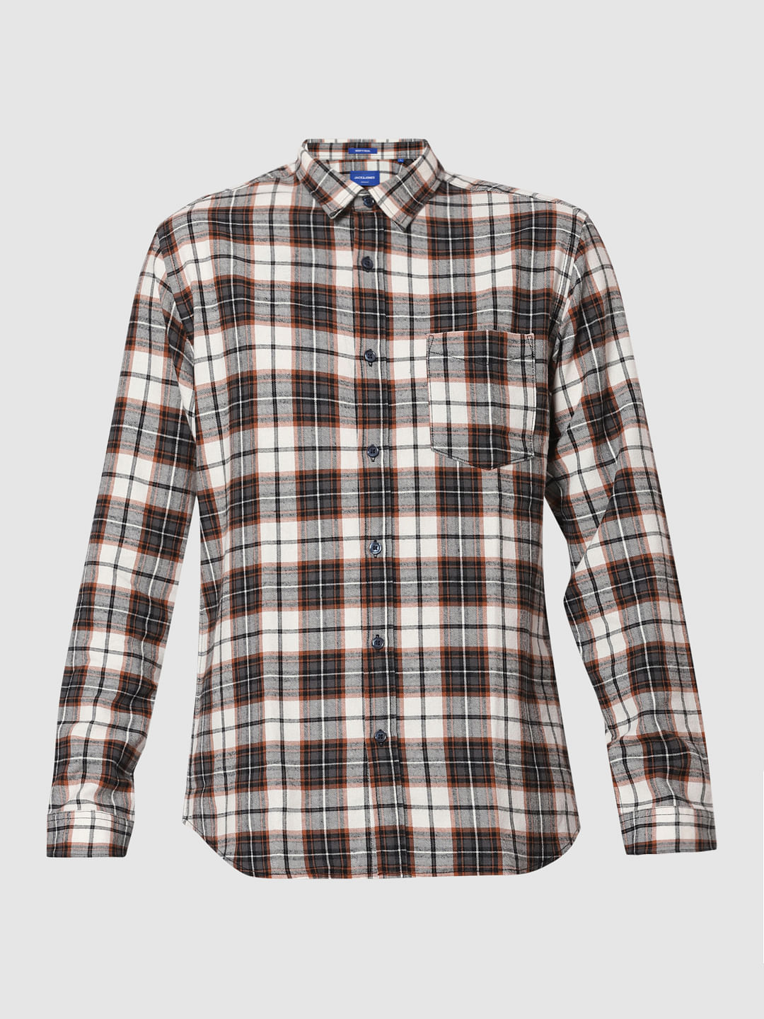 Grey Check Full Sleeves Shirt