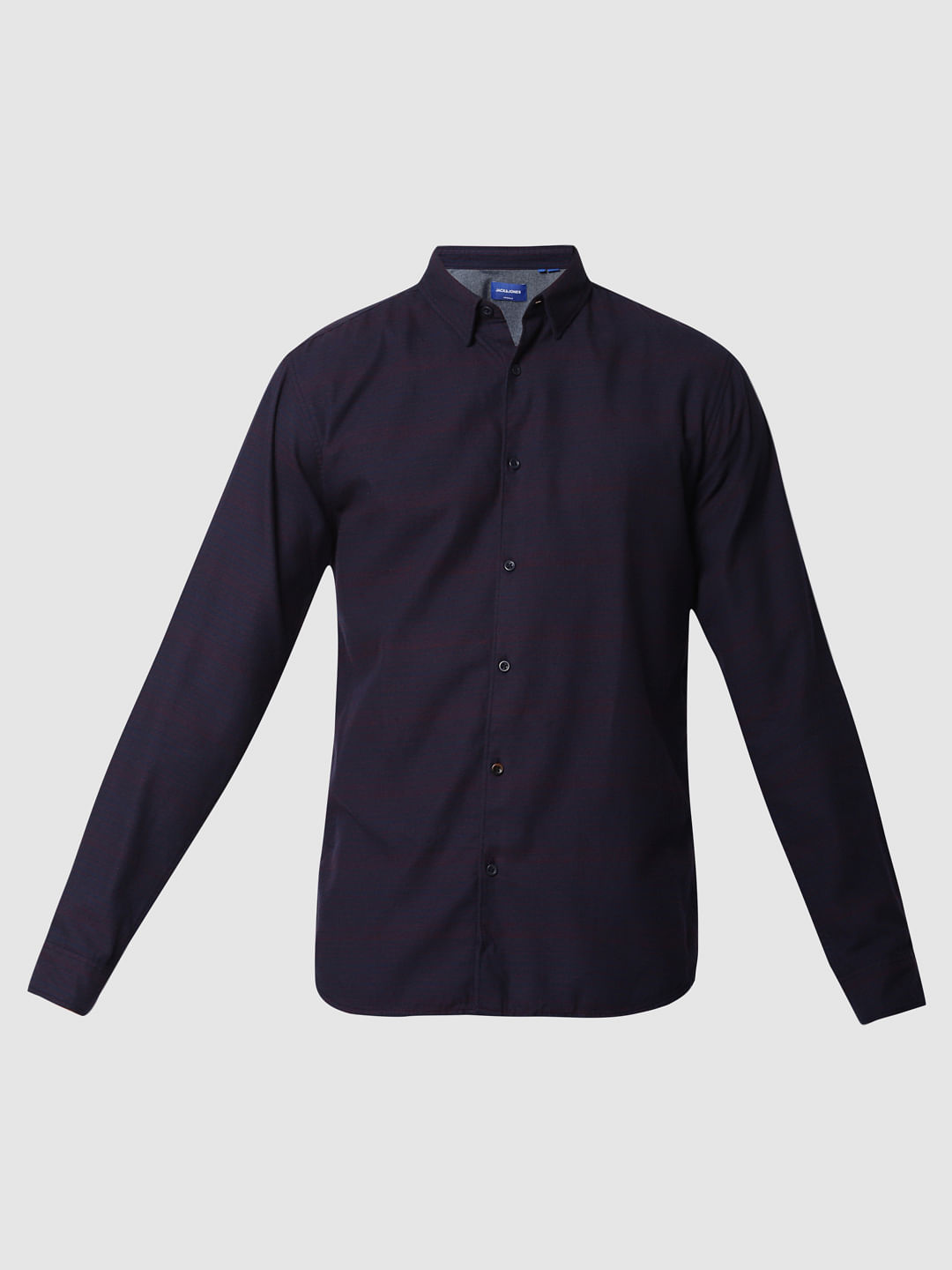 Dark Blue Striped Full Sleeves Shirt
