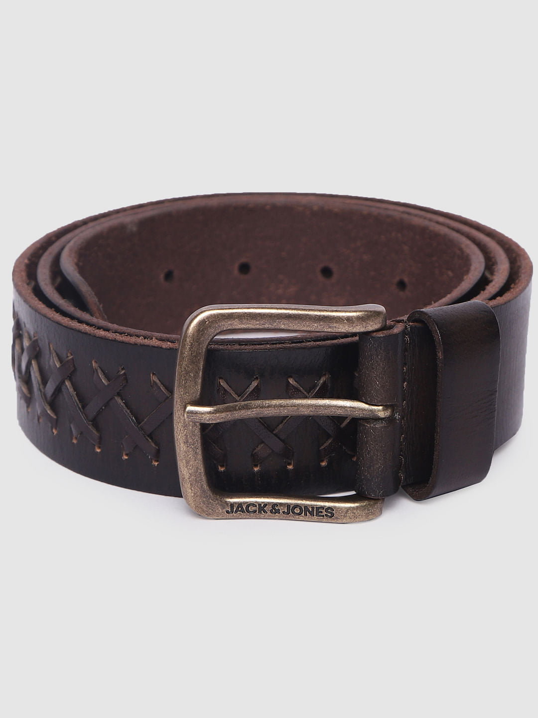 Chocolate Brown Leather Belt - 32