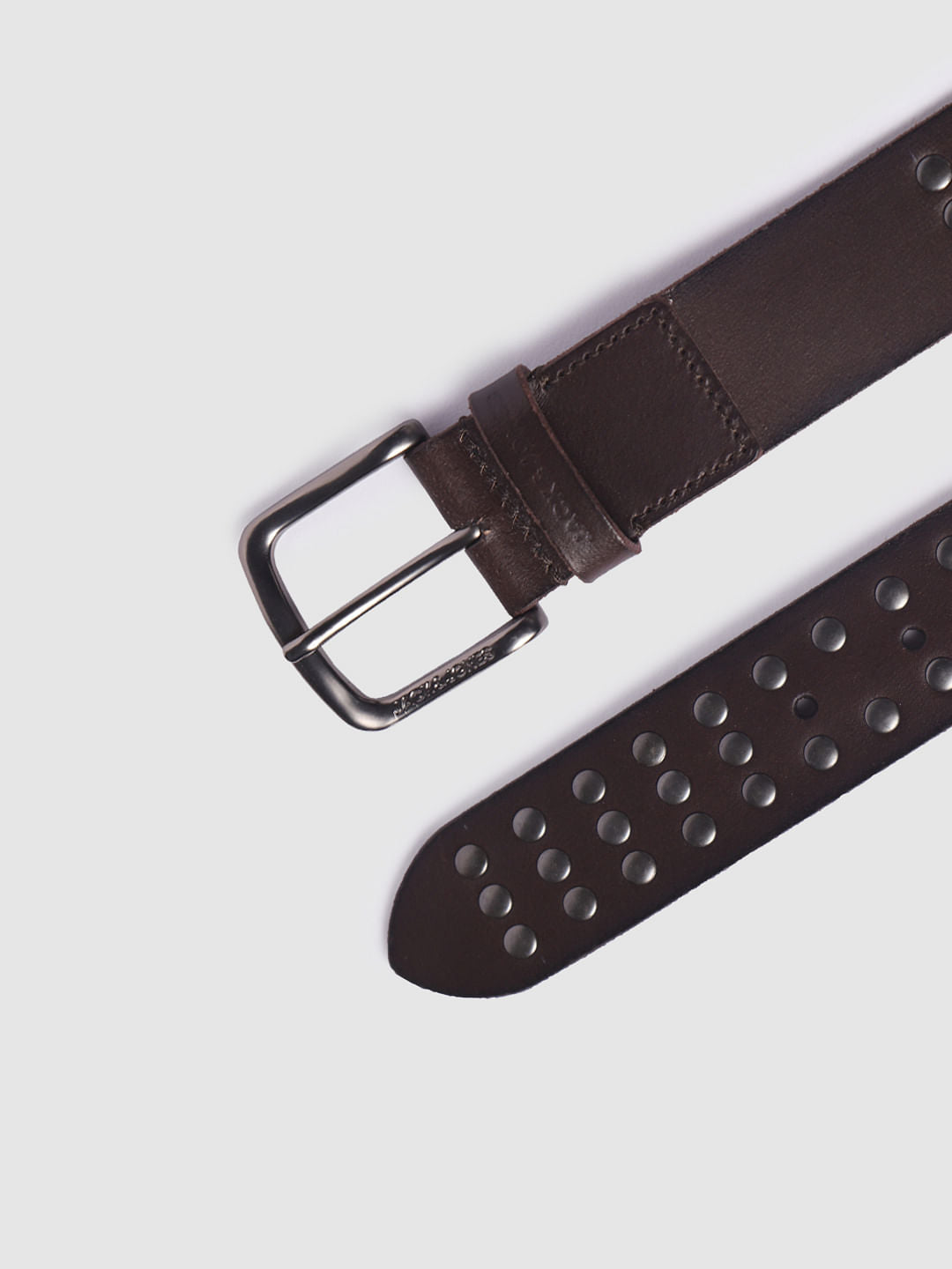 Chocolate Brown Studded Leather Belt