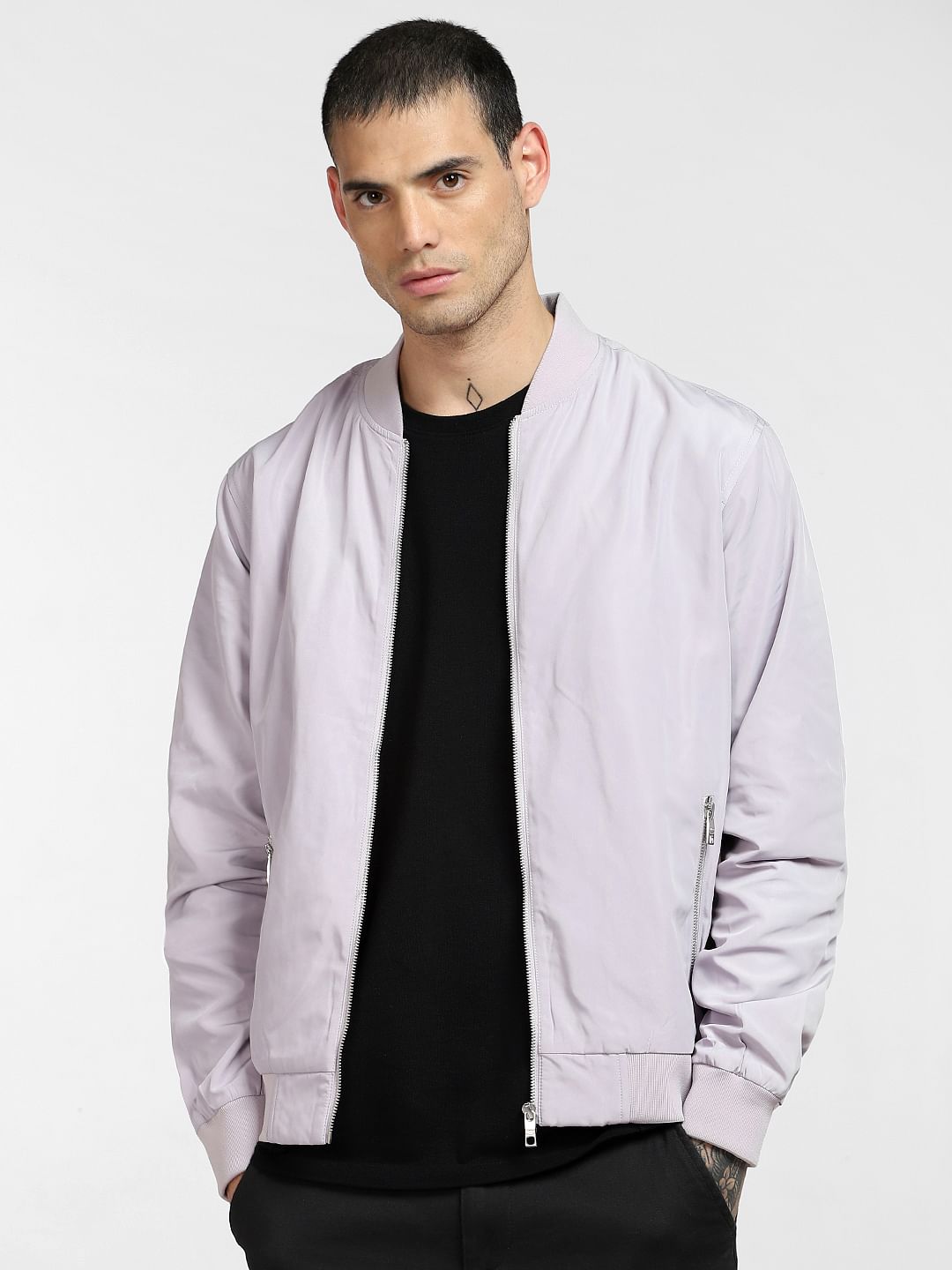 Light Lilac Bomber Jacket