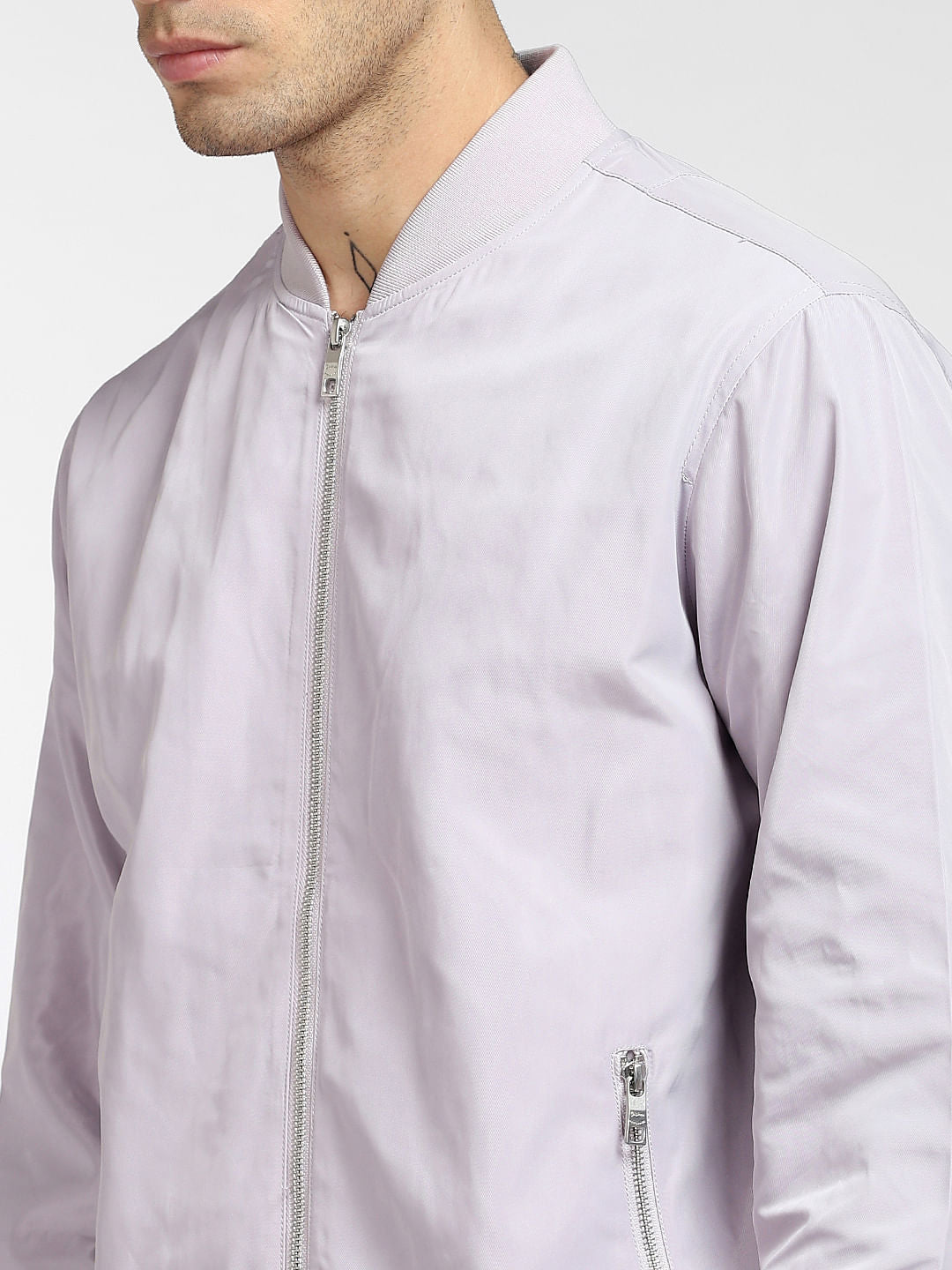 Light Lilac Bomber Jacket