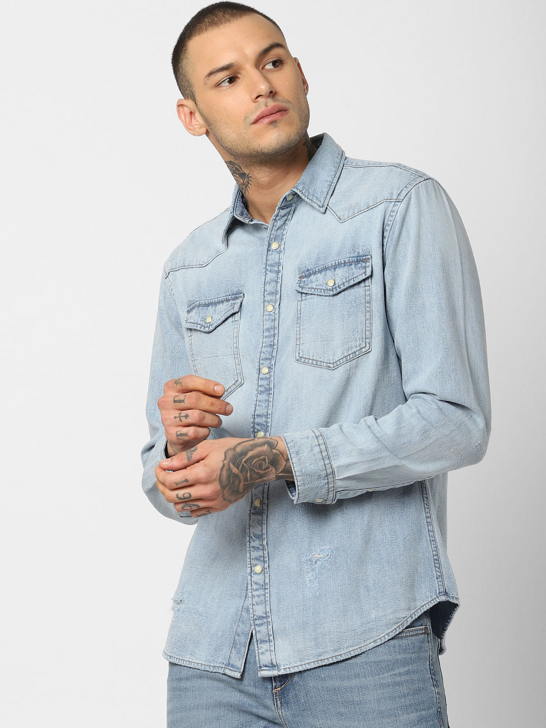 Blue Denim Full Sleeves Shirt