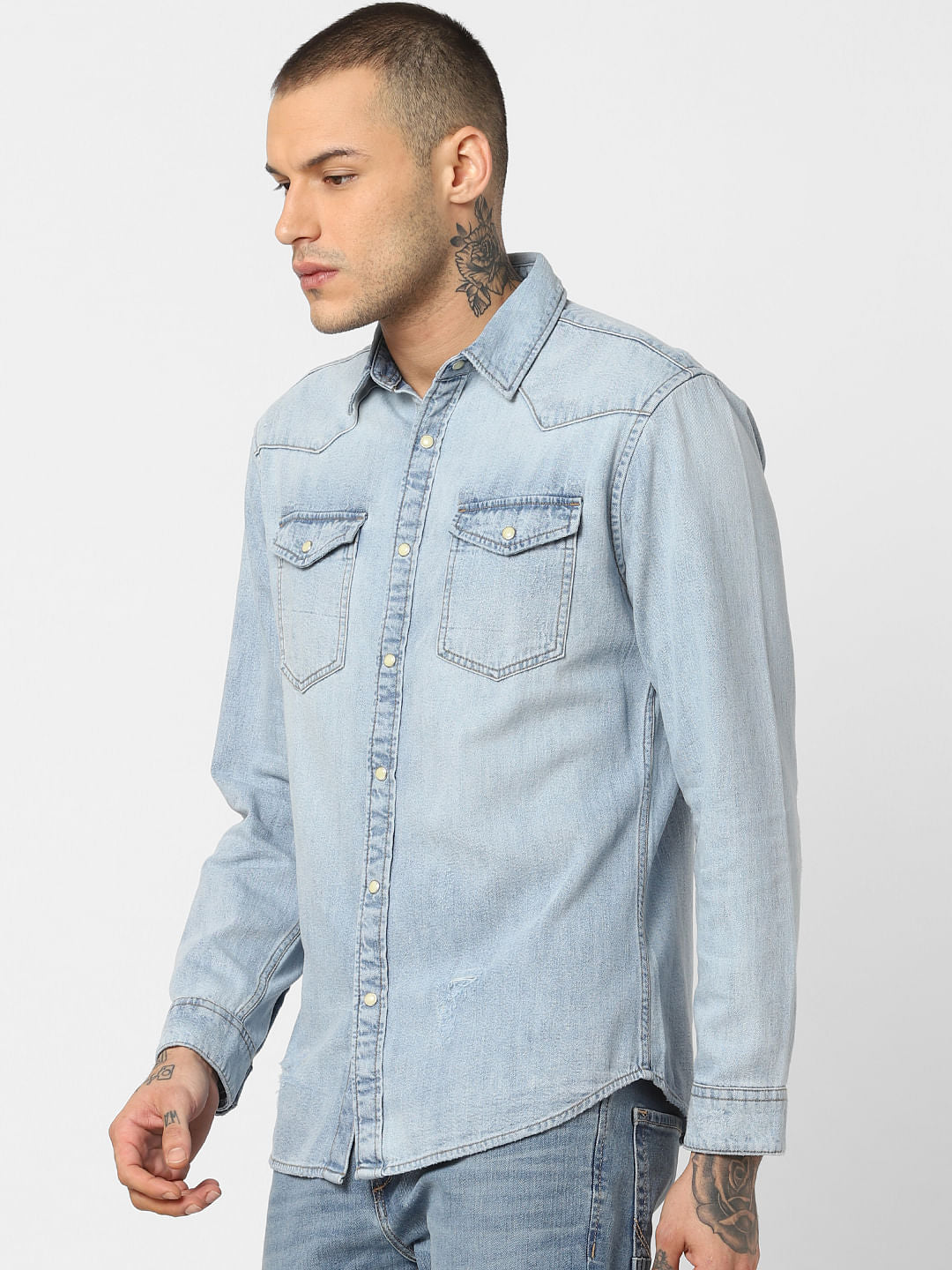 Blue Denim Full Sleeves Shirt