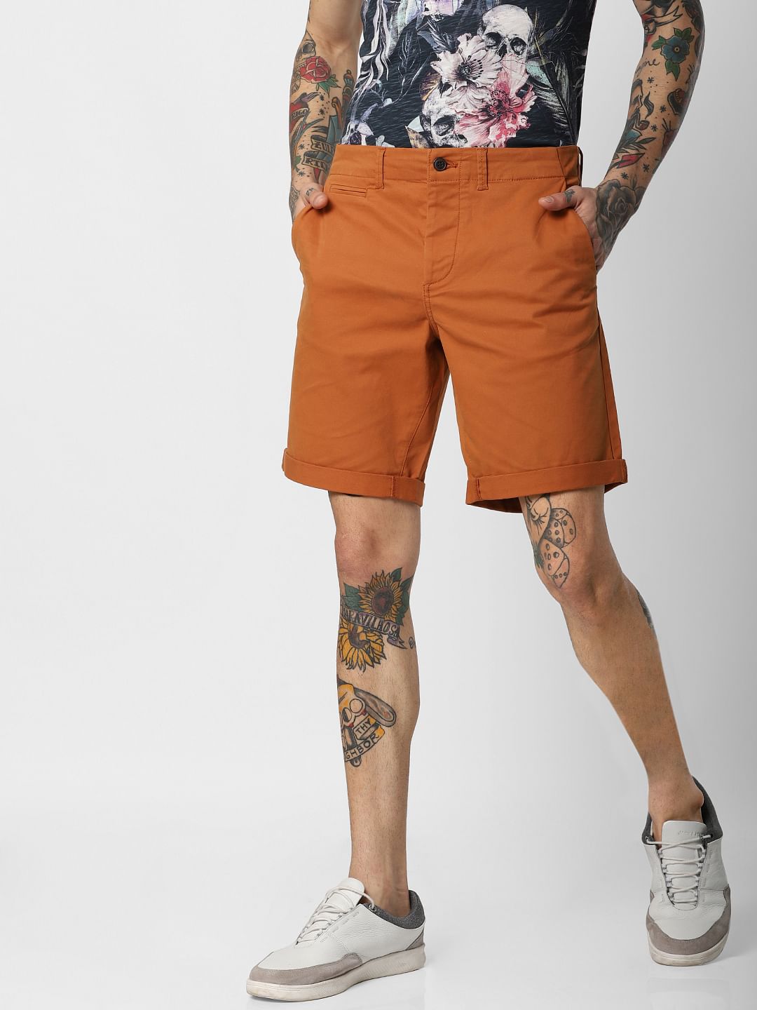 Brown Chino Shorts - S