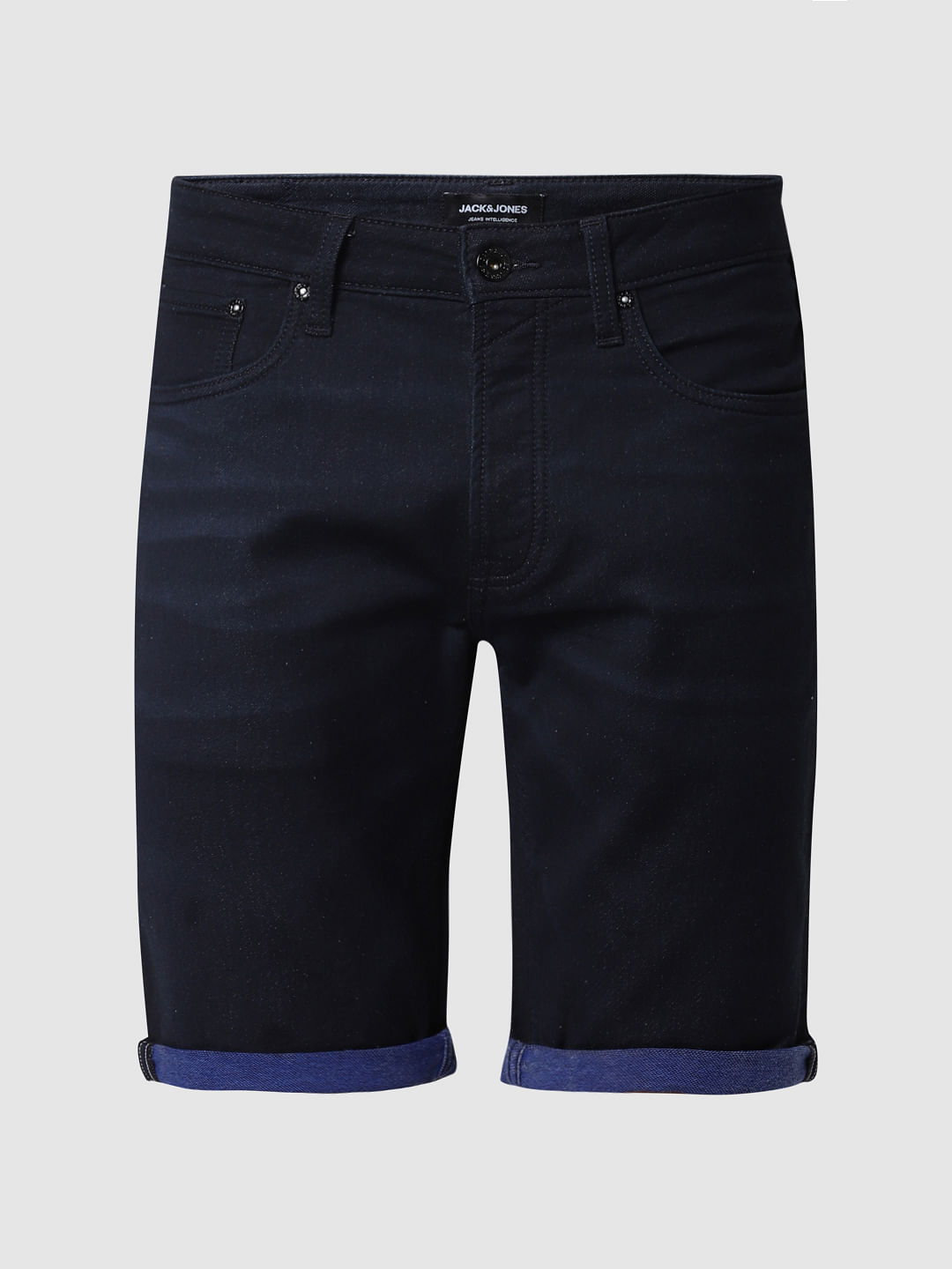 Blue Regular Fit Denim Shorts