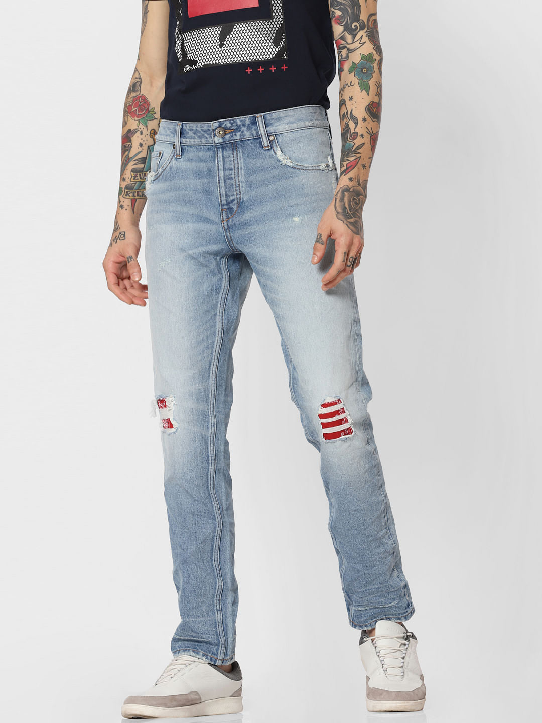 Light Blue Kinetic Stretch Tim Anti Fit Jeans - 28/30