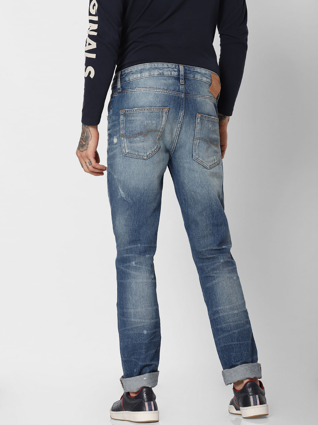 Blue Low Rise Kinetic Stretch Faded Tim Anti Fit Jeans