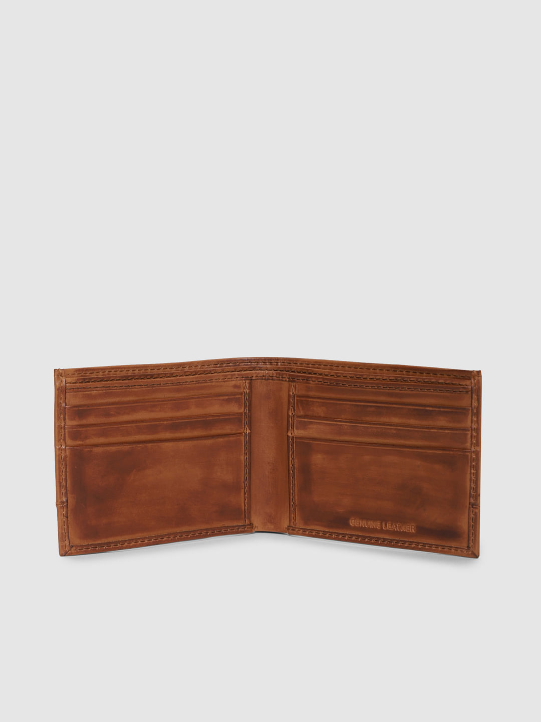 Brown Studded Leather Wallet