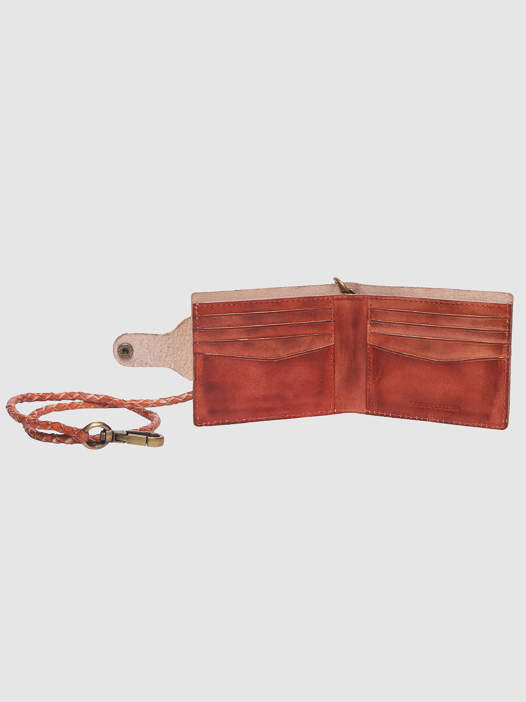 Brown Belt Hook Leather Wallet