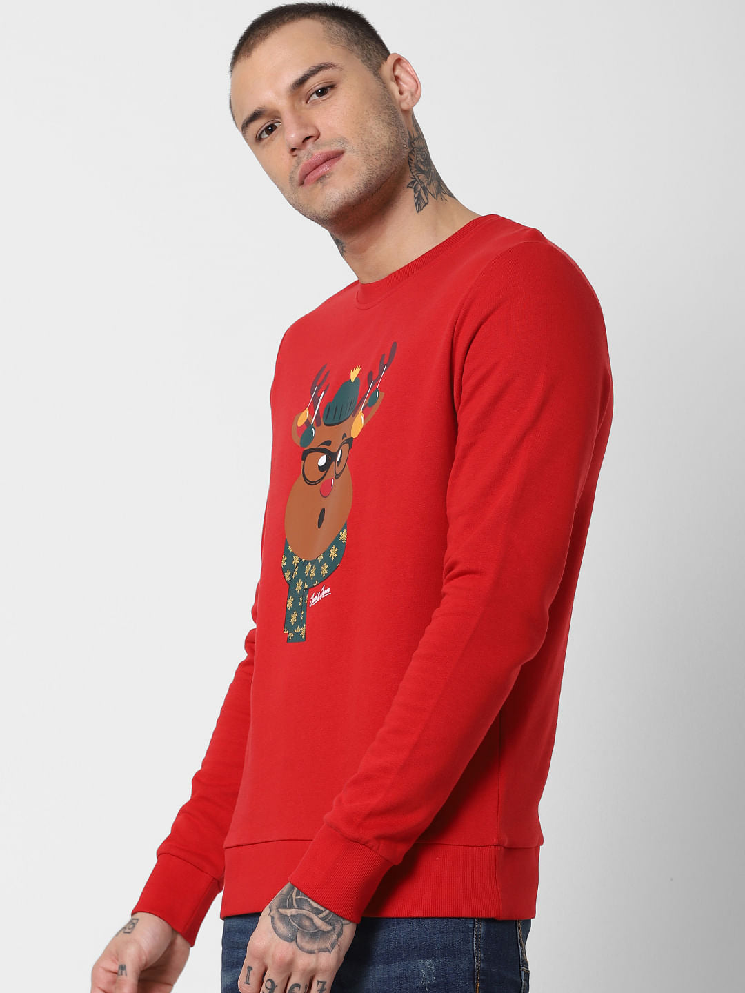 Red Reindeer Graphic Sweatshirt