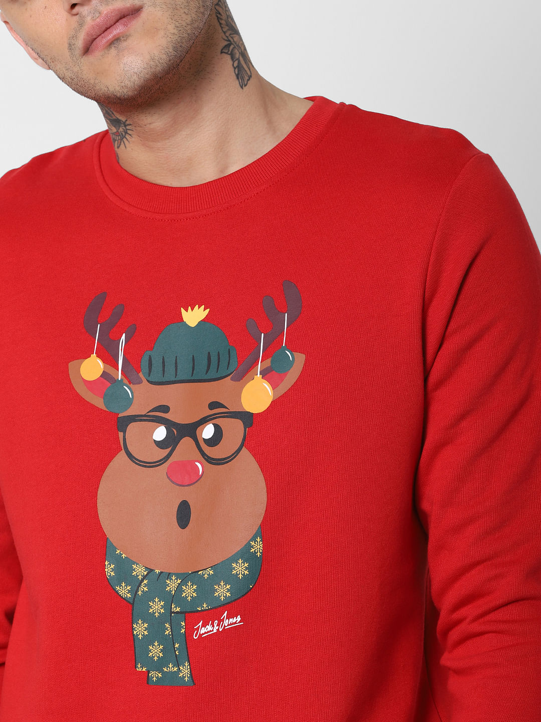 Red Reindeer Graphic Sweatshirt
