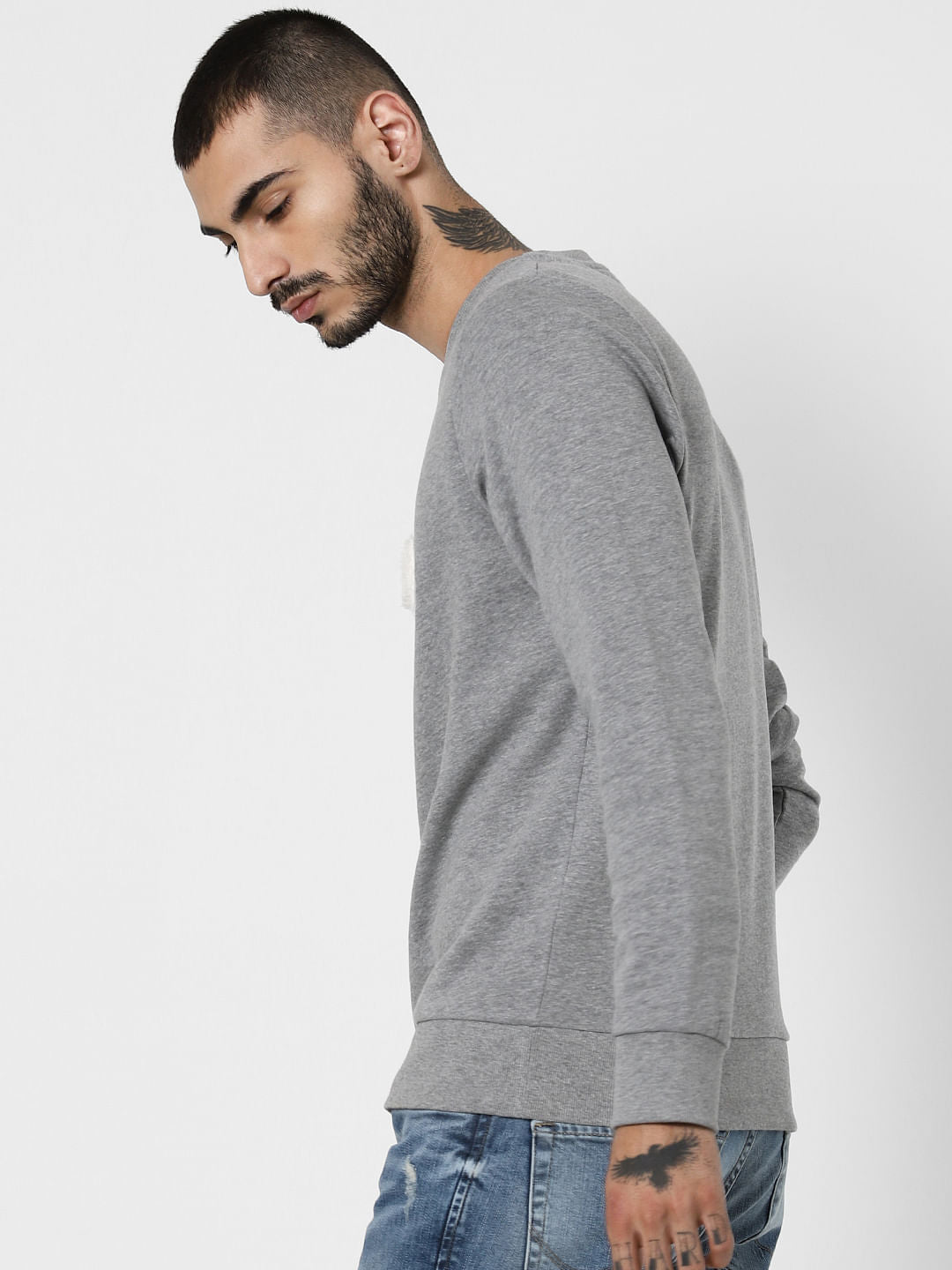 Grey Penguin Graphic Sweatshirt