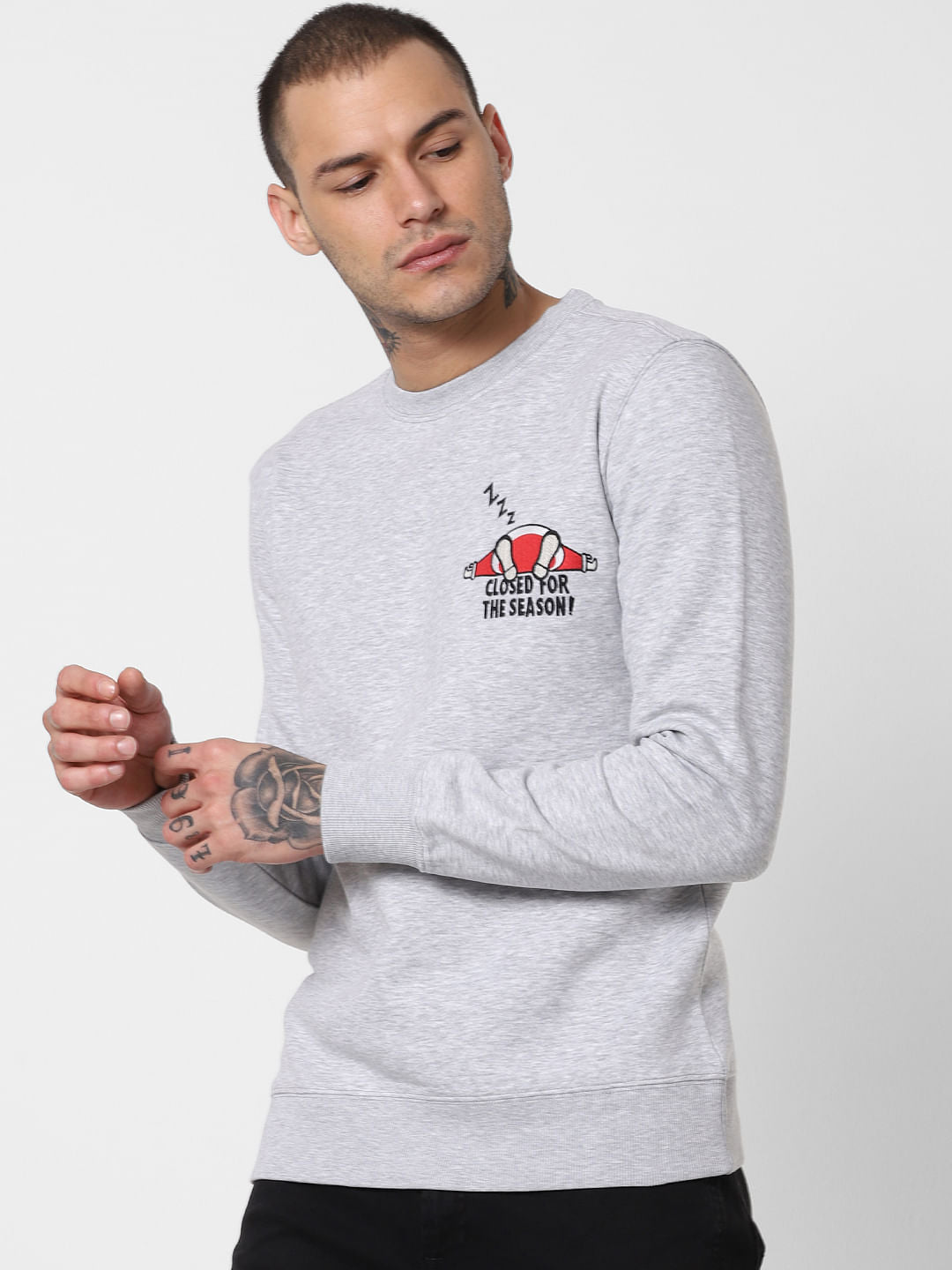 Light Grey Graphic Print Sweatshirt