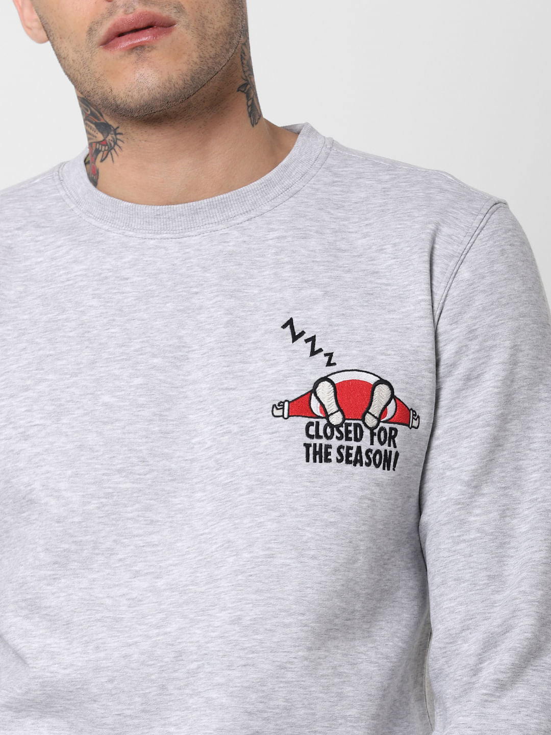 Light Grey Graphic Print Sweatshirt