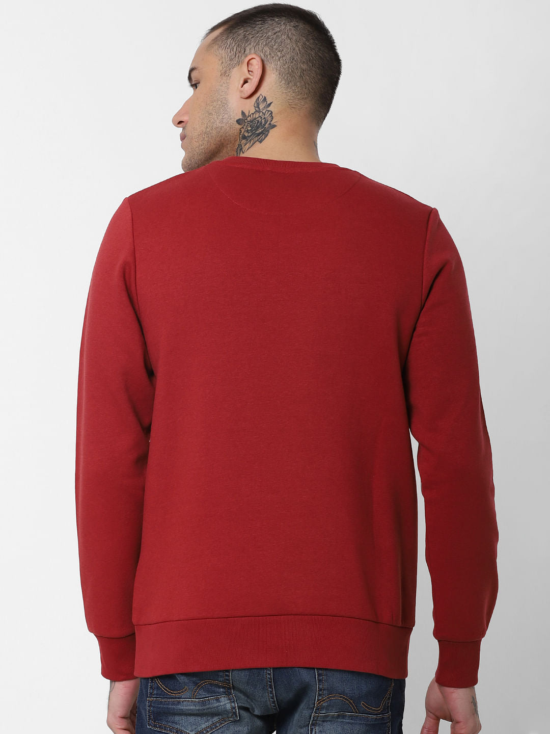 Red Colourblocked Sweatshirt