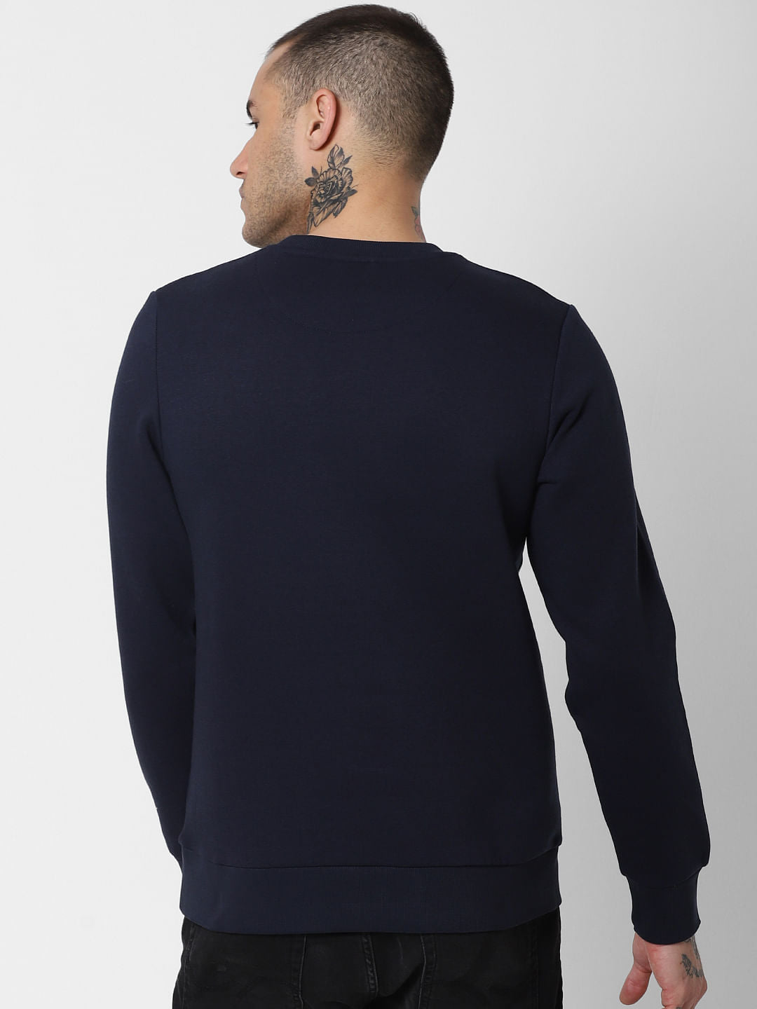 Navy Blue Colourblocked Sweatshirt
