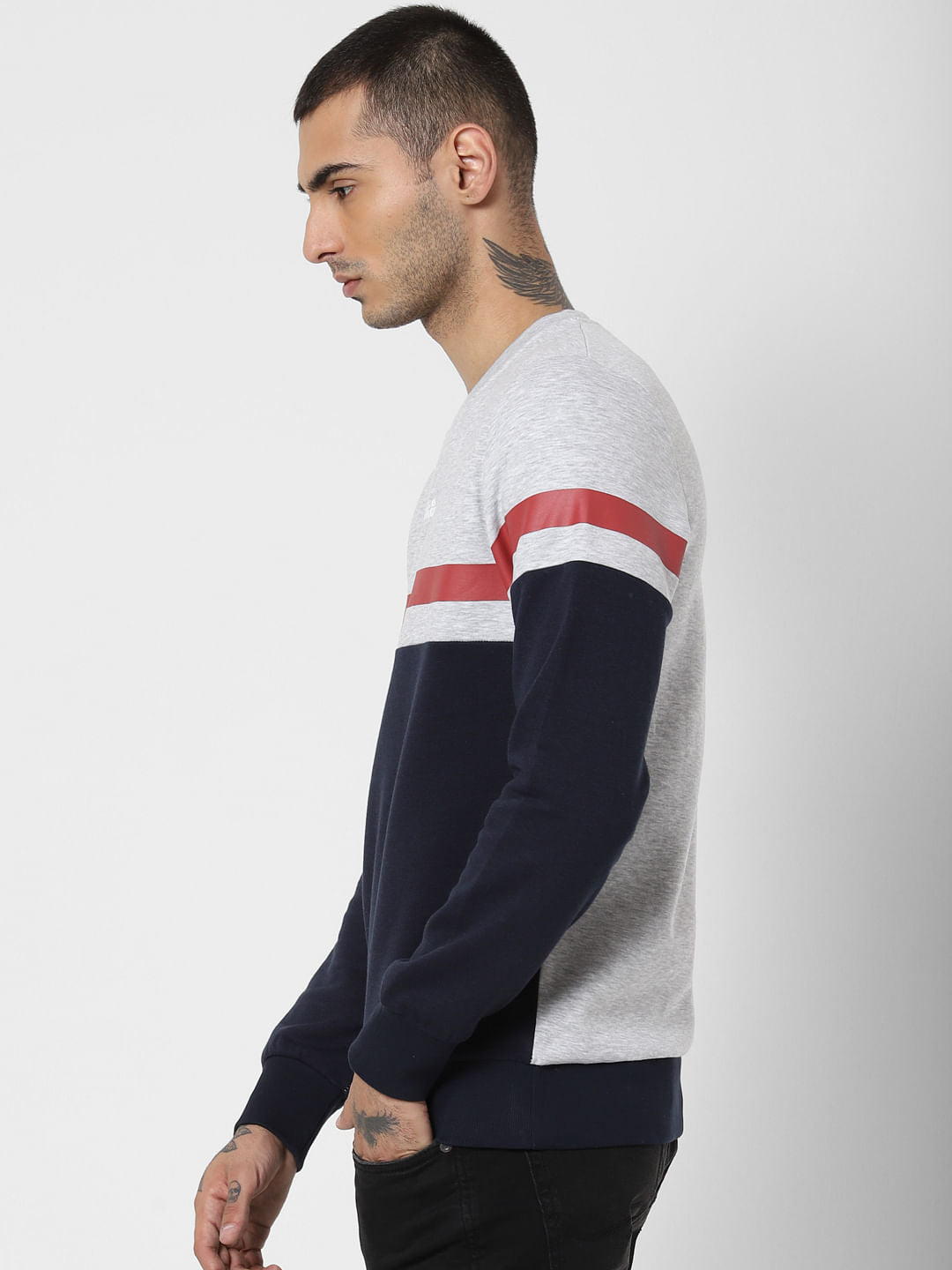 Light Grey Colourblocked Sweatshirt