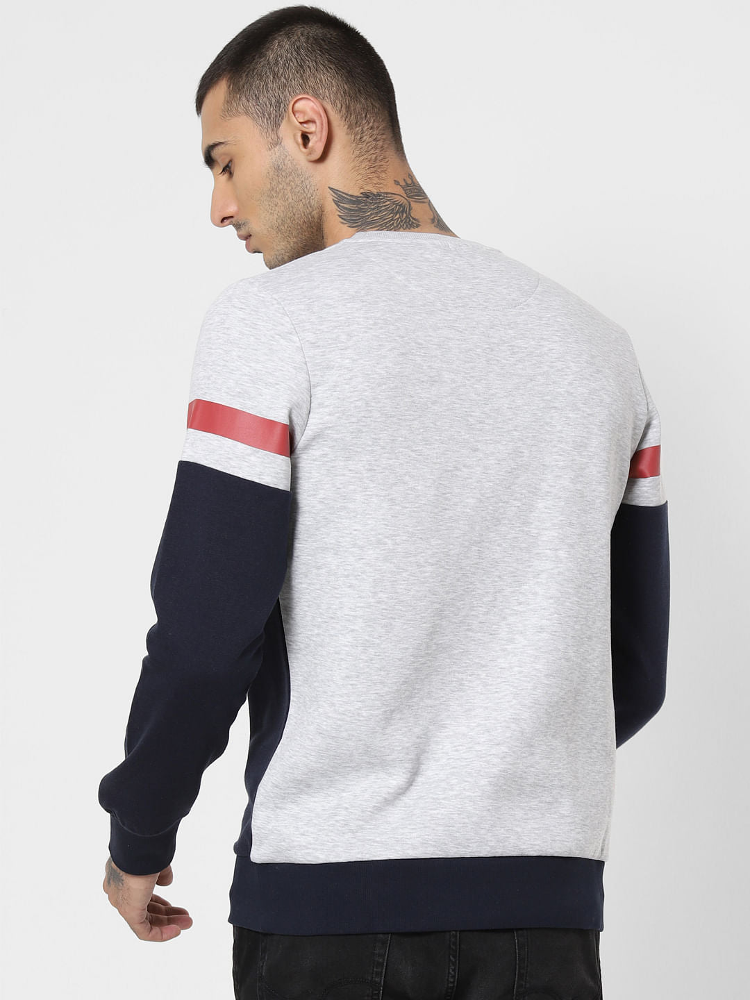 Light Grey Colourblocked Sweatshirt