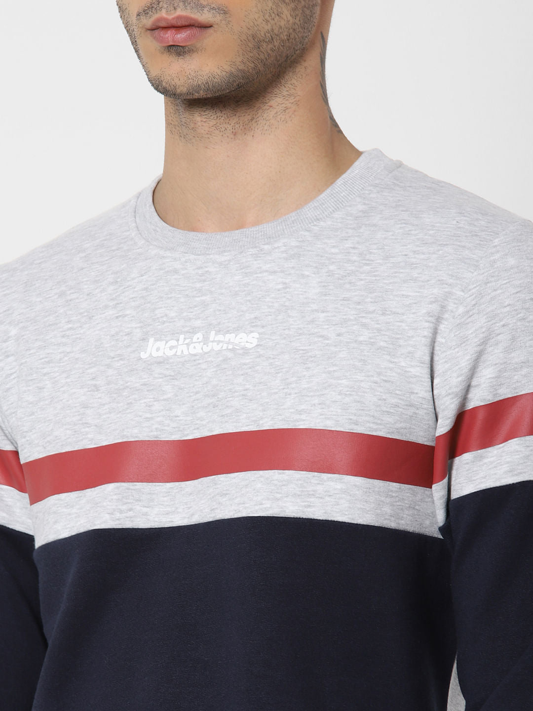 Light Grey Colourblocked Sweatshirt