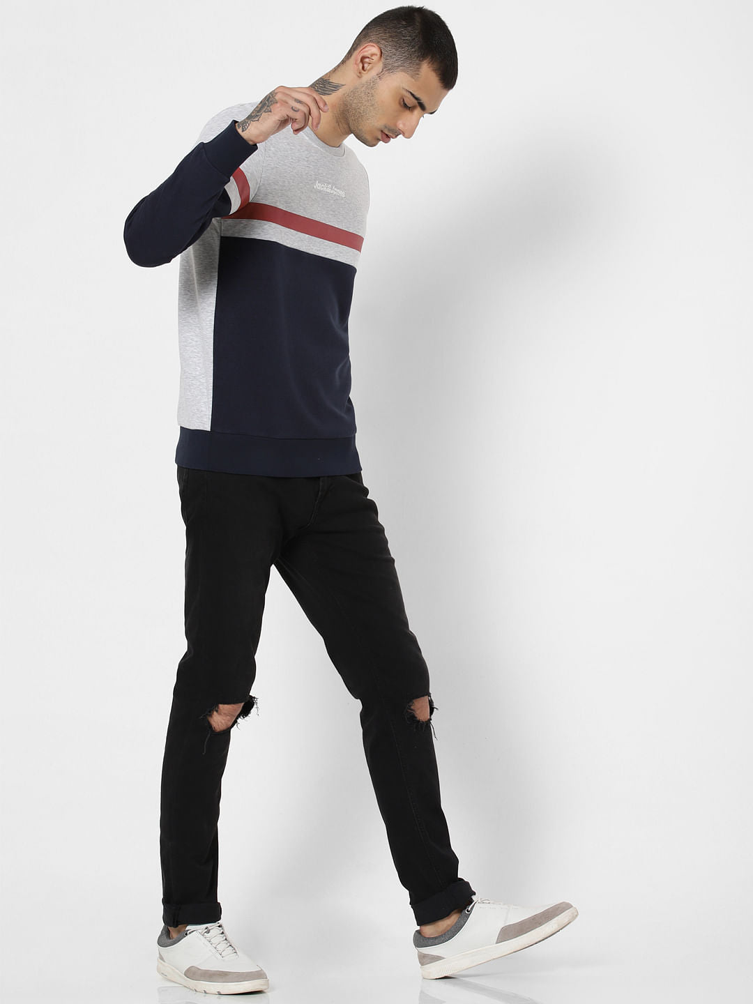 Light Grey Colourblocked Sweatshirt