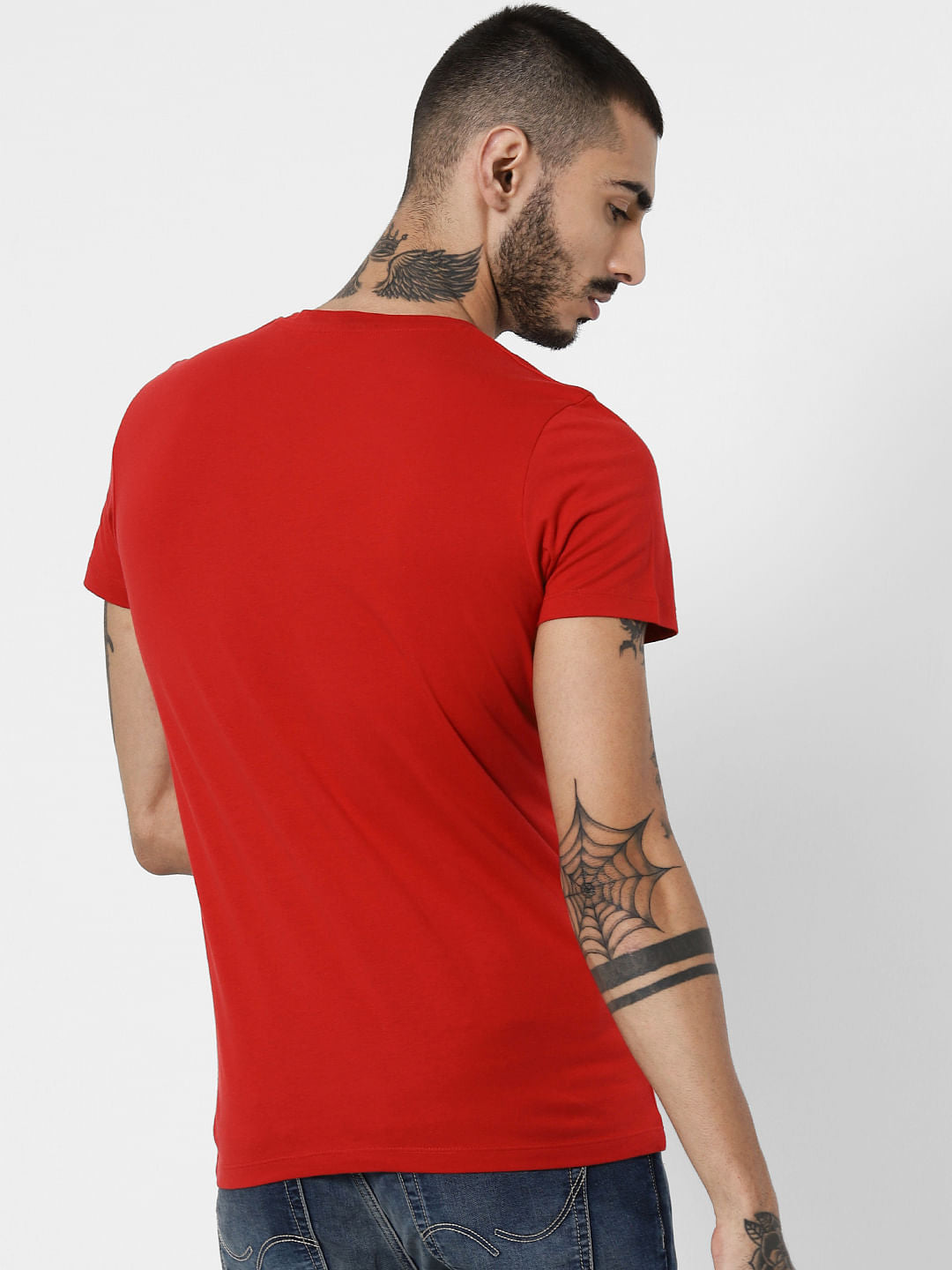 Red Happy Holidays Print Crew Neck T-Shirt