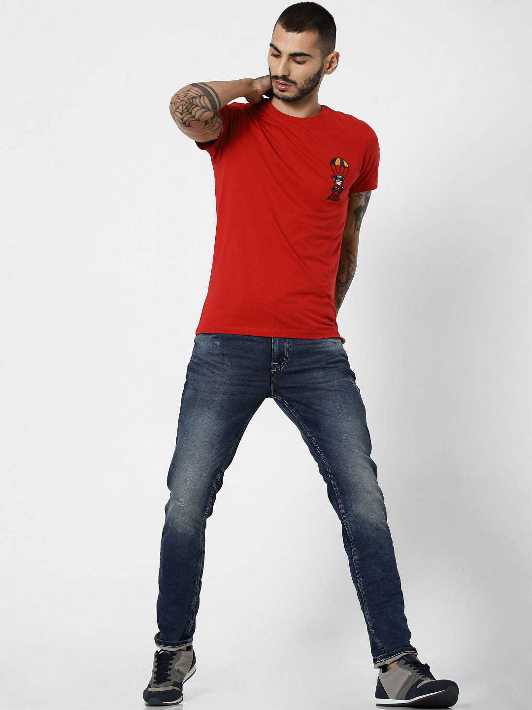 Red Happy Holidays Print Crew Neck T-Shirt