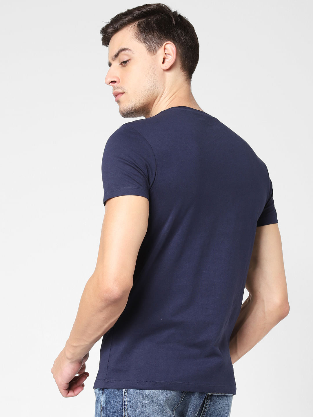Navy Blue Penguin Print T-Shirt