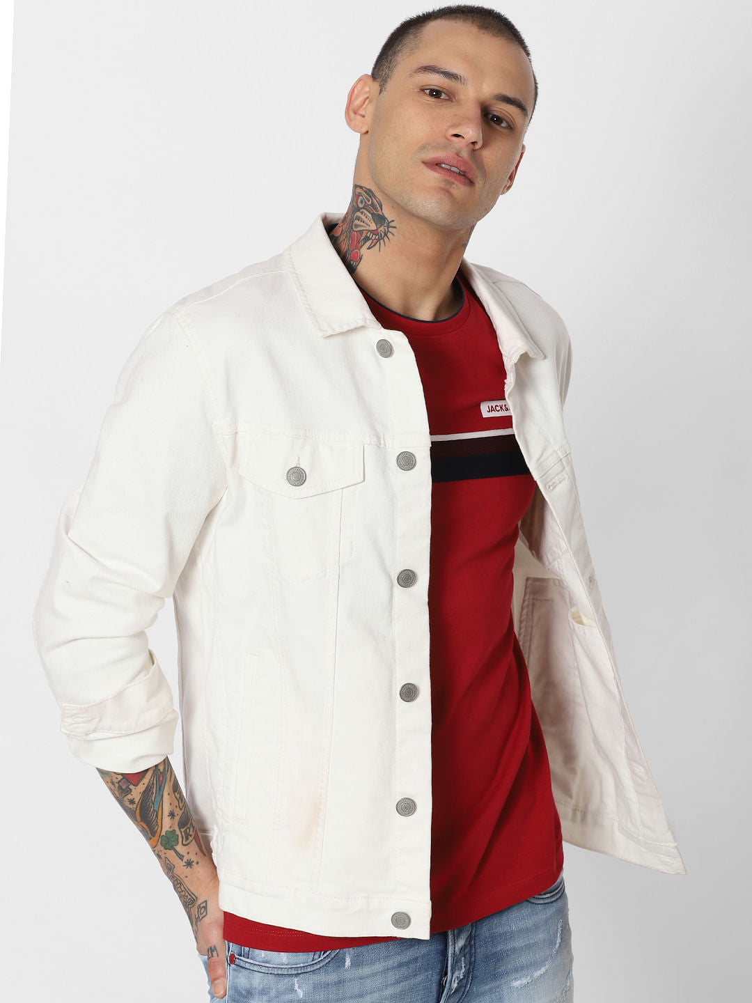 Red Crew Neck T-Shirt - S