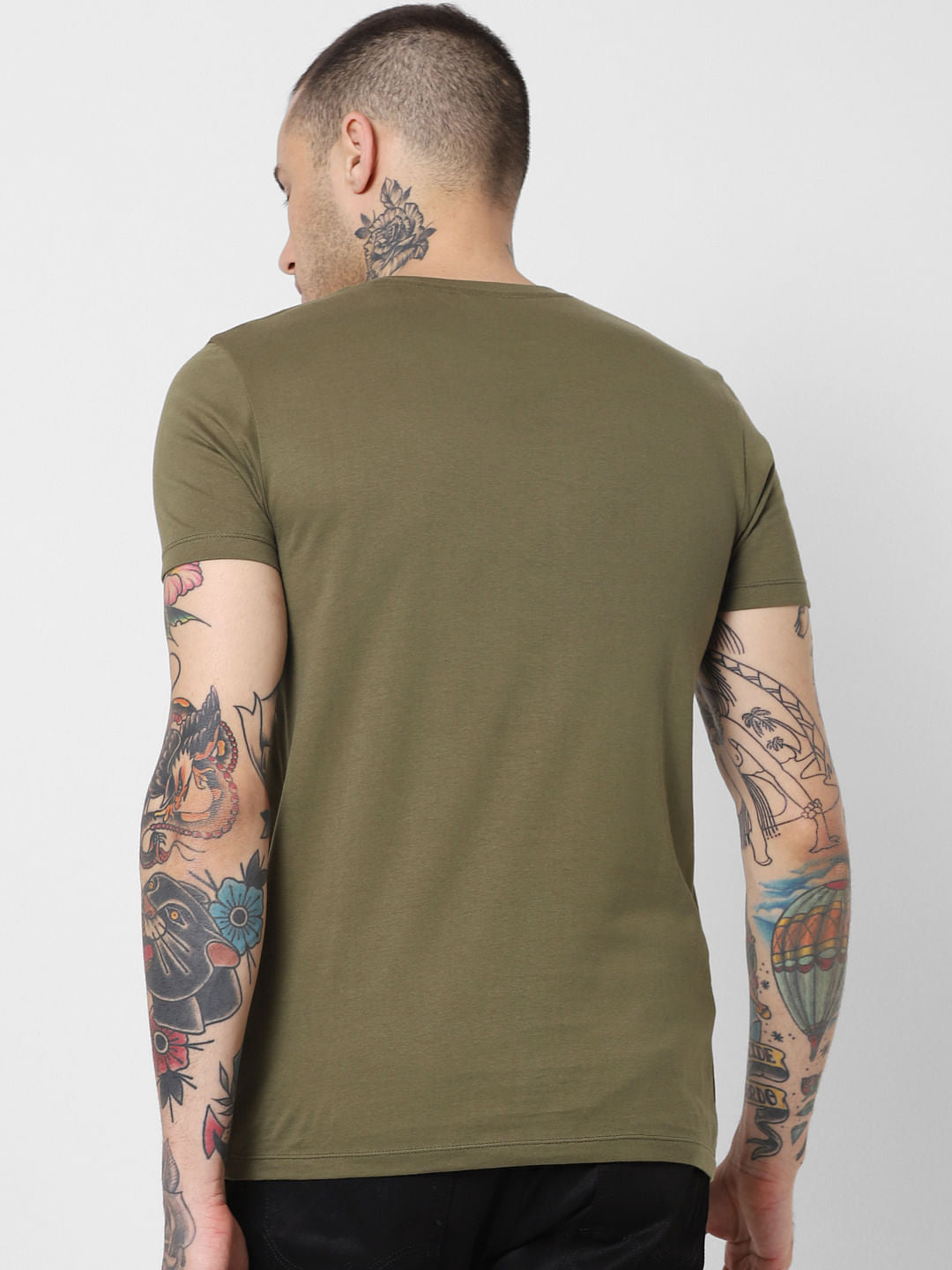 Green Graphic Print Crew Neck T-Shirt