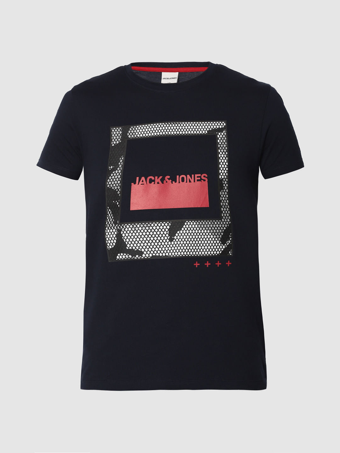 Black Graphic Print Crew Neck T-Shirt