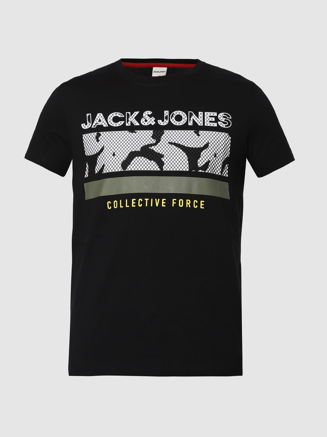 Black Typographic Print Crew Neck T-Shirt