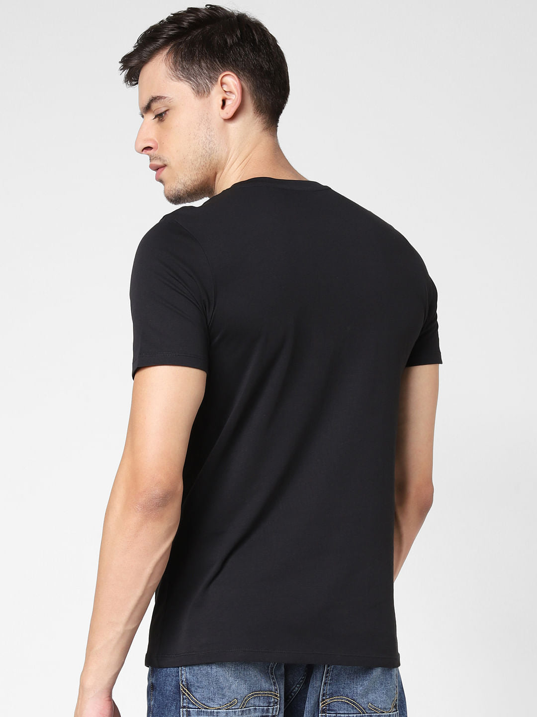 Black Logo Print Crew Neck T-Shirt
