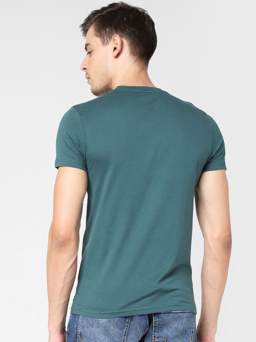 Green Graphic Print Crew Neck T-Shirt