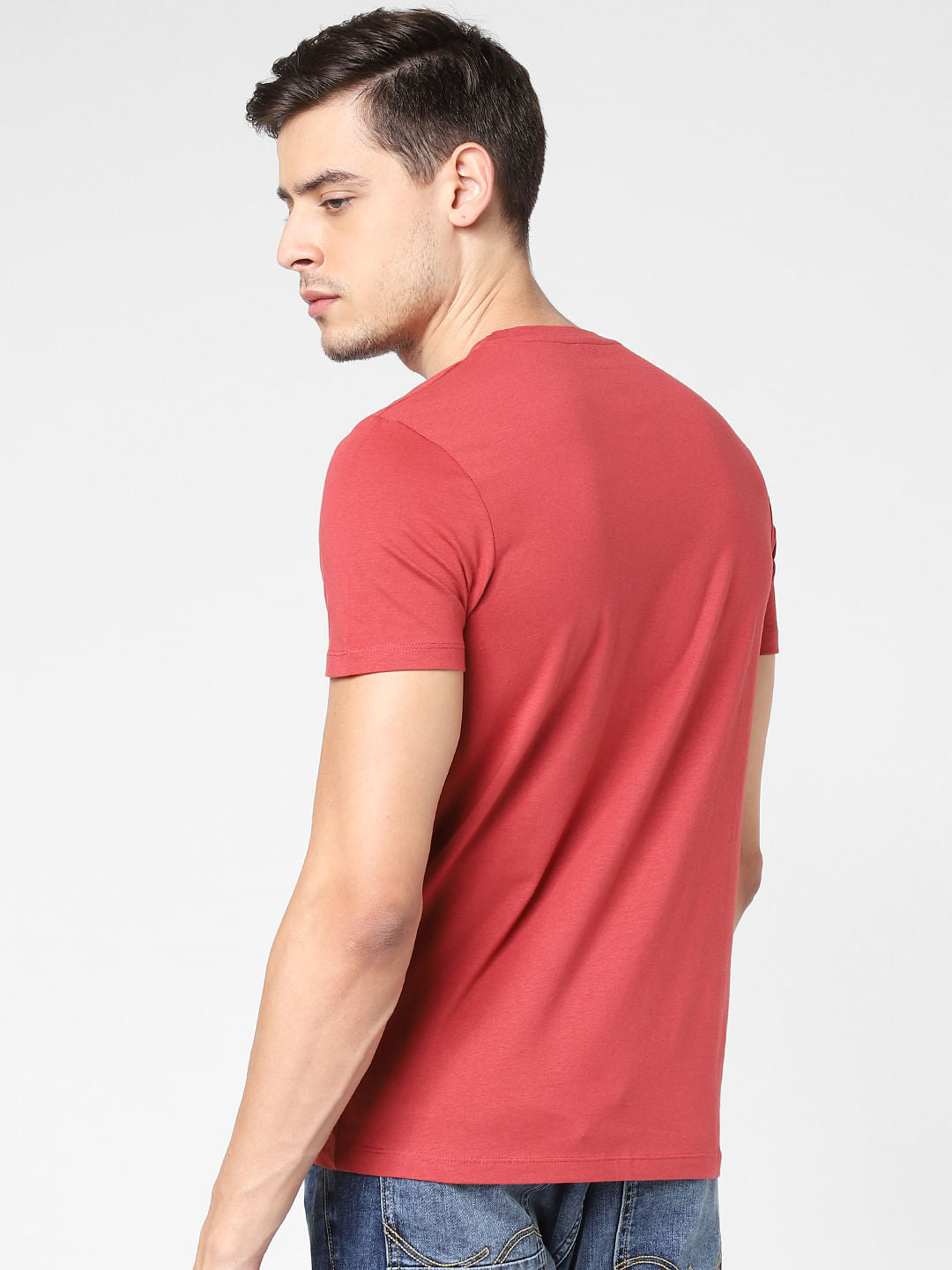 Brick Red Graphic Print Crew Neck T-Shirt