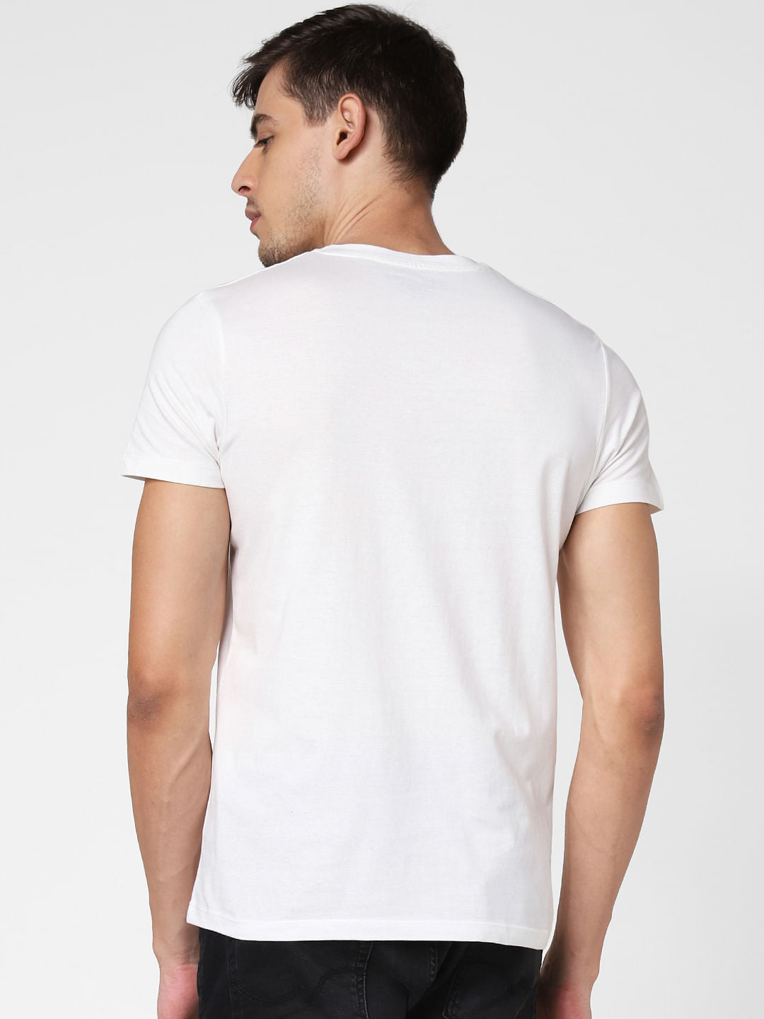 White Graphic Print Crew Neck T-Shirt