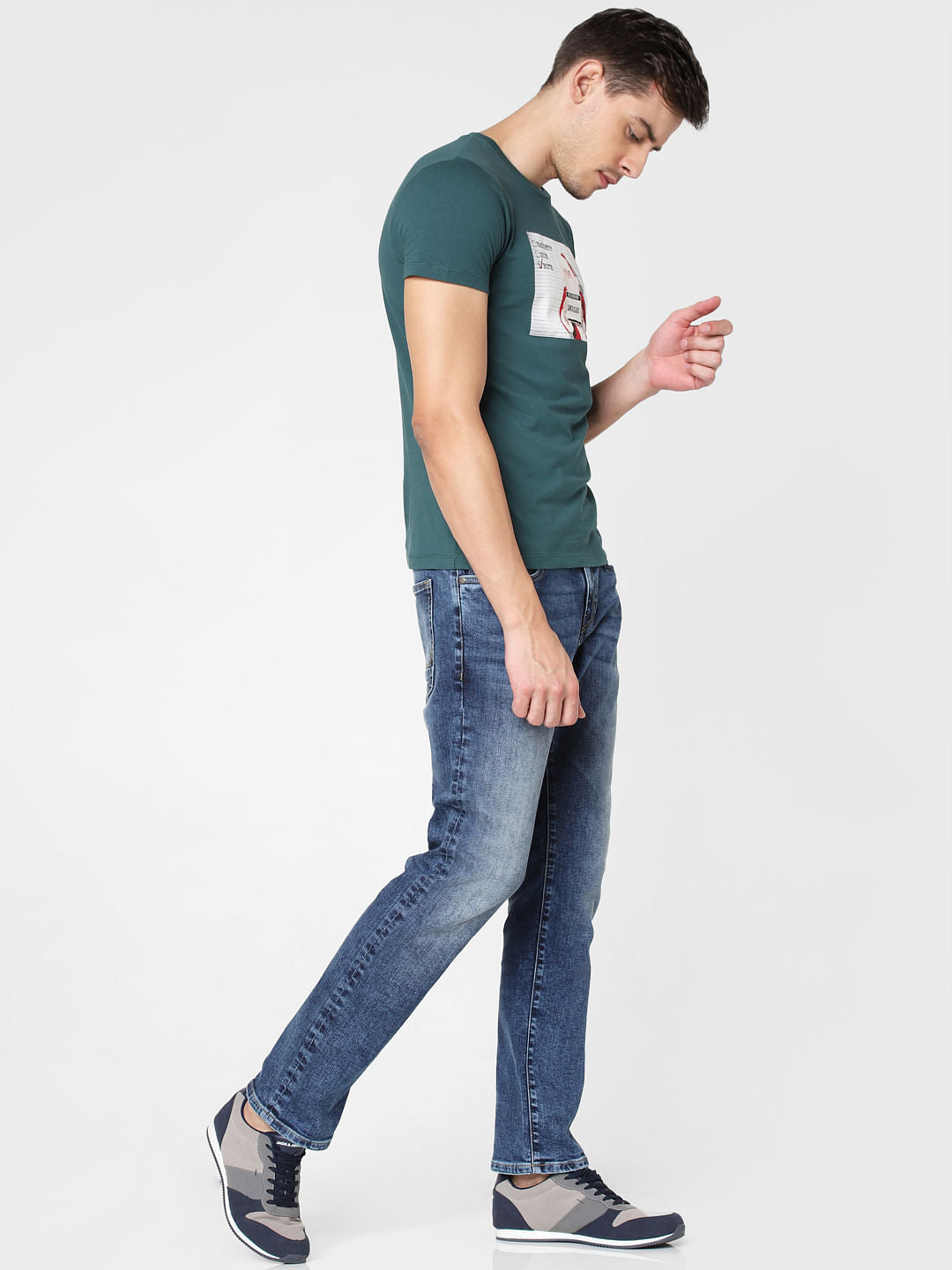 Green Santa Claus Print Crew Neck T-Shirt