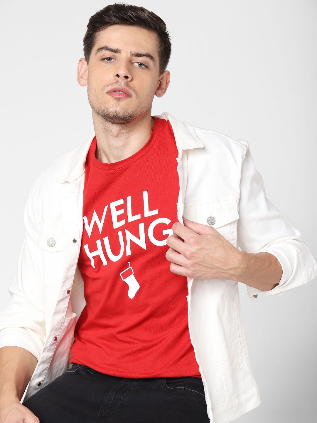 Red Well Hung Crew Neck T-Shirt - S