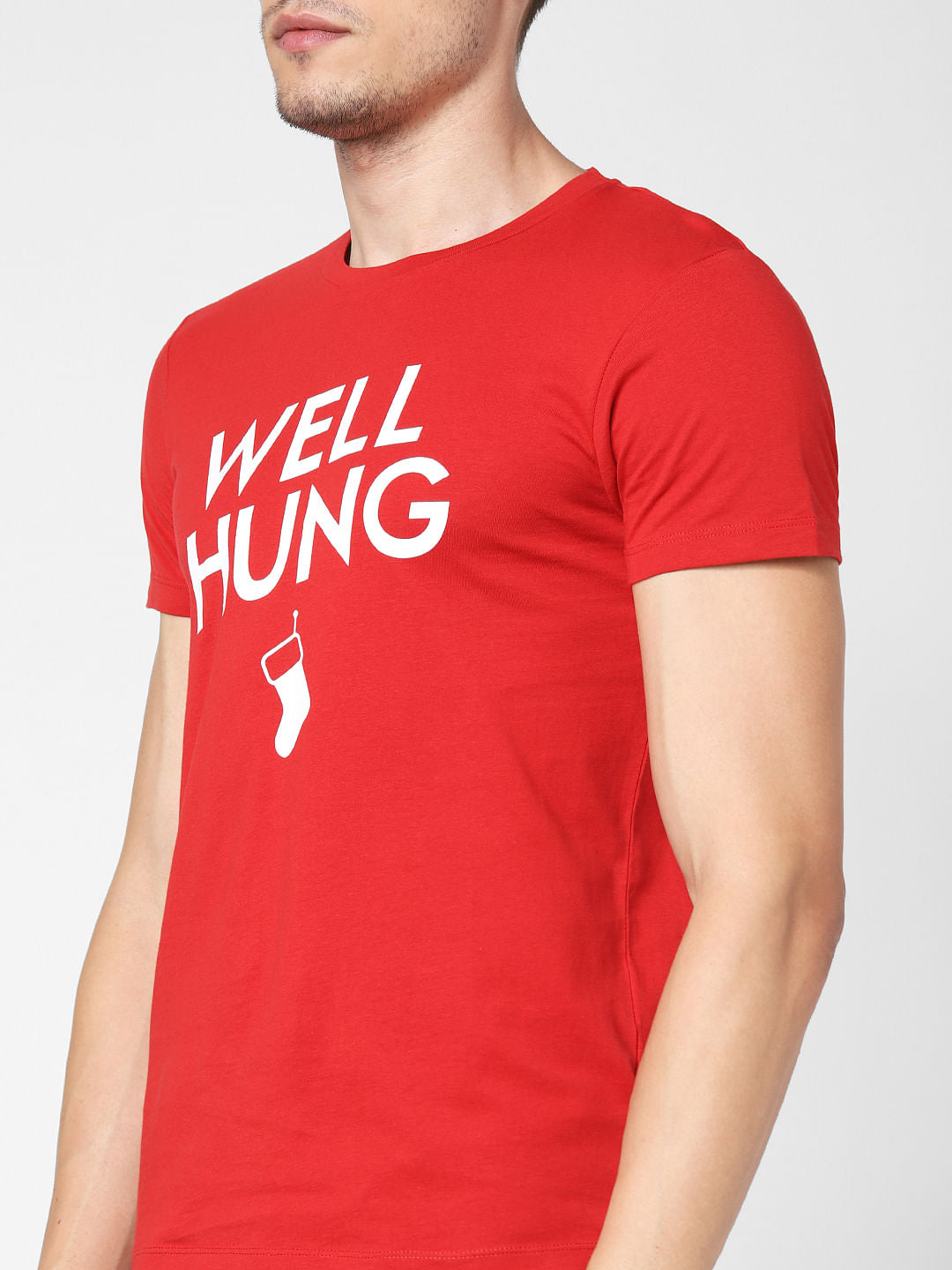 Red Well Hung Crew Neck T-Shirt