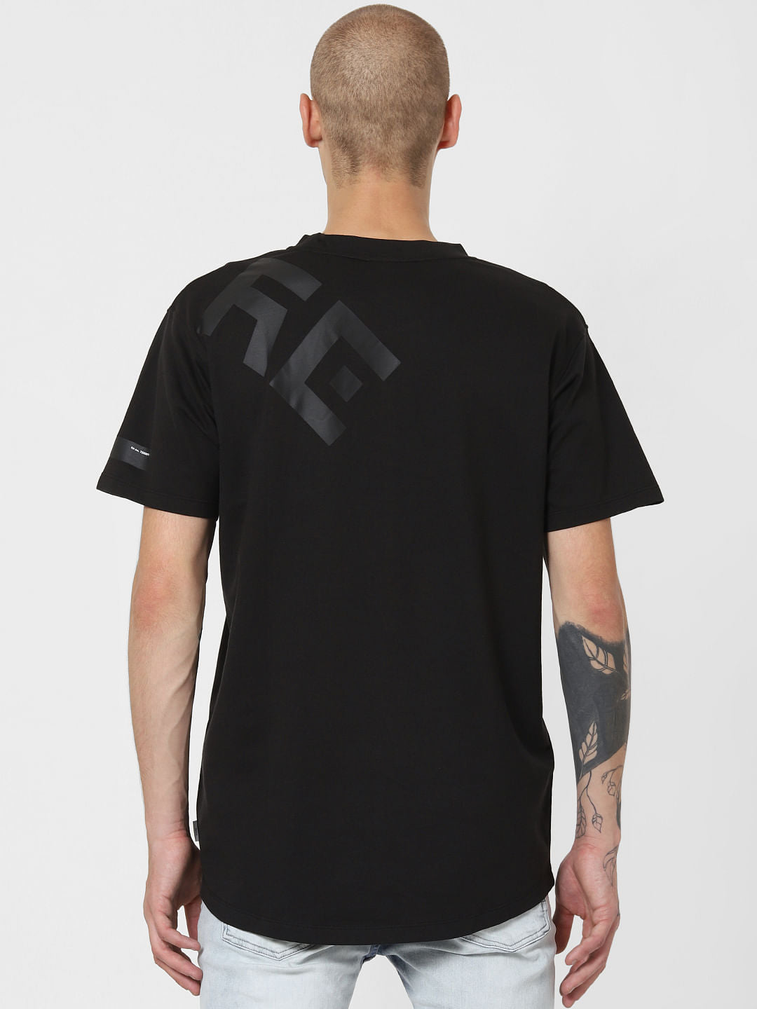 Black Tape Detail Crew Neck T-Shirt