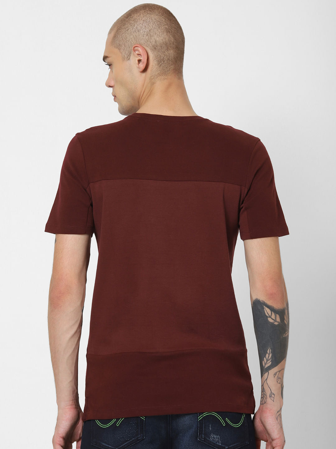 Burgundy Crew Neck T-shirt