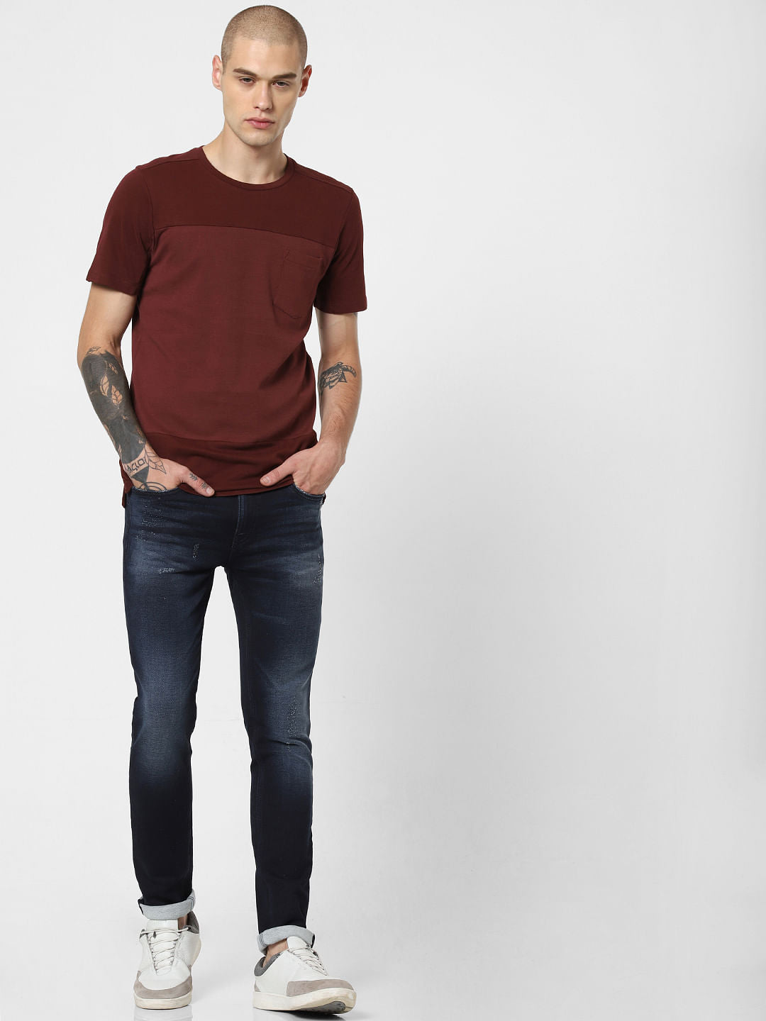 Burgundy Crew Neck T-shirt